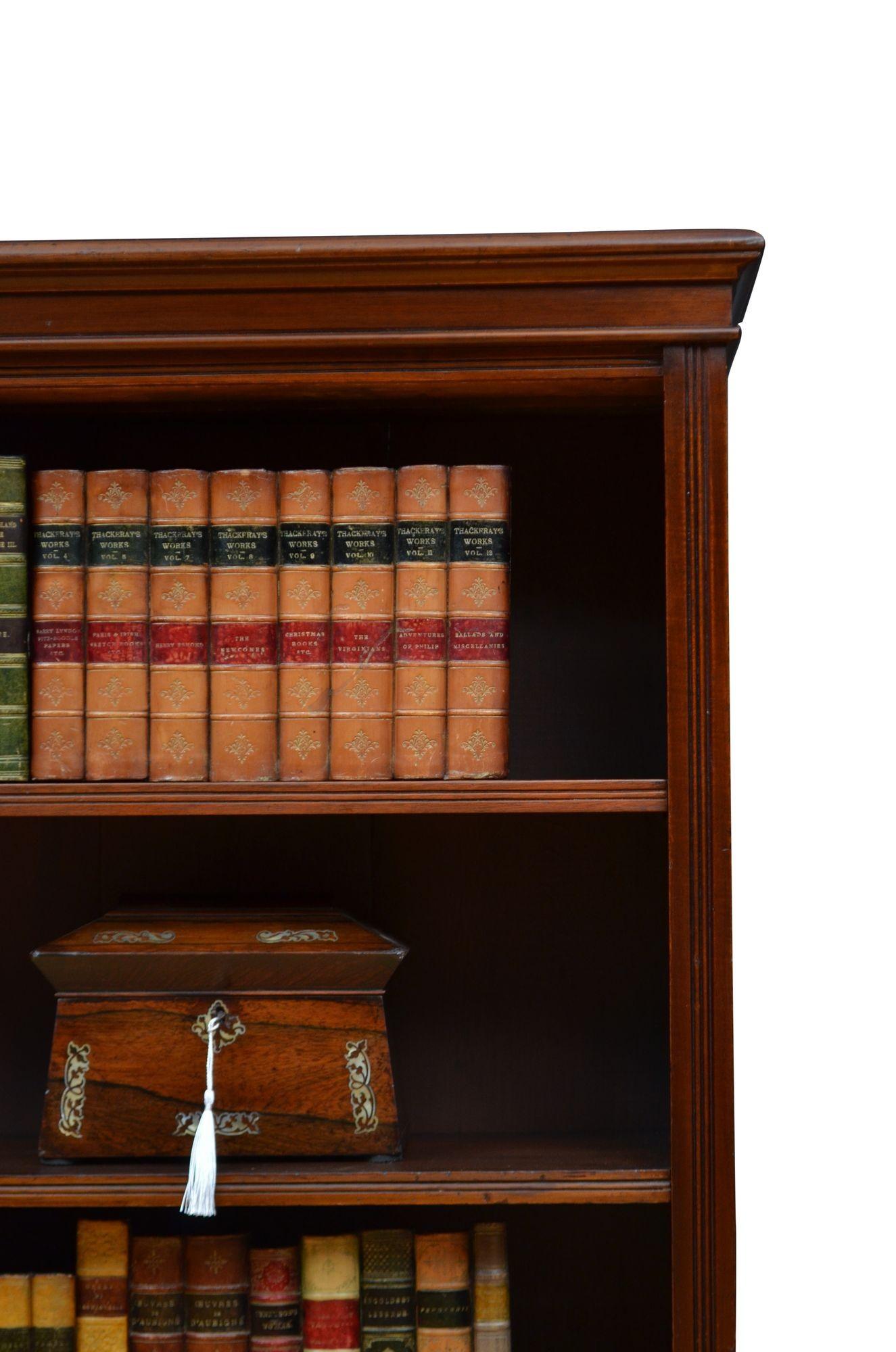 Librería abierta inglesa eduardiana de caoba en venta 5