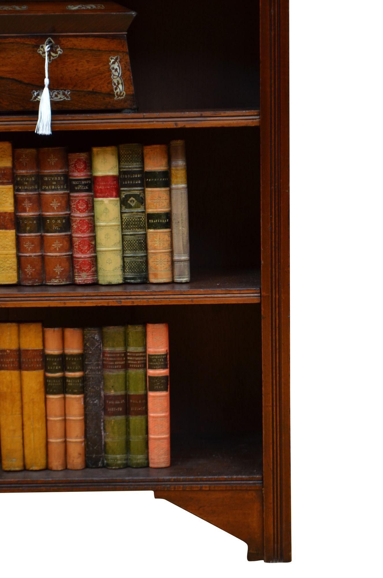 Librería abierta inglesa eduardiana de caoba en venta 6