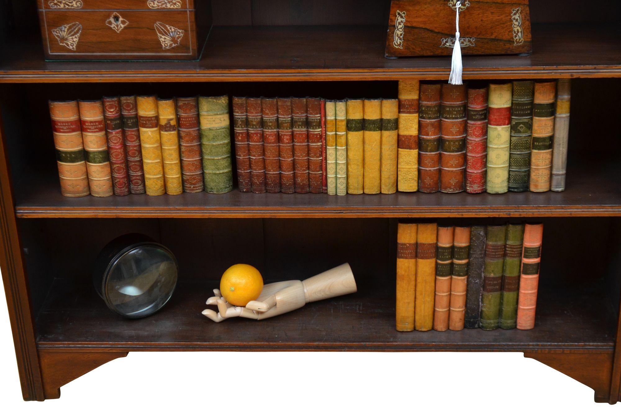 Librería abierta inglesa eduardiana de caoba en venta 7