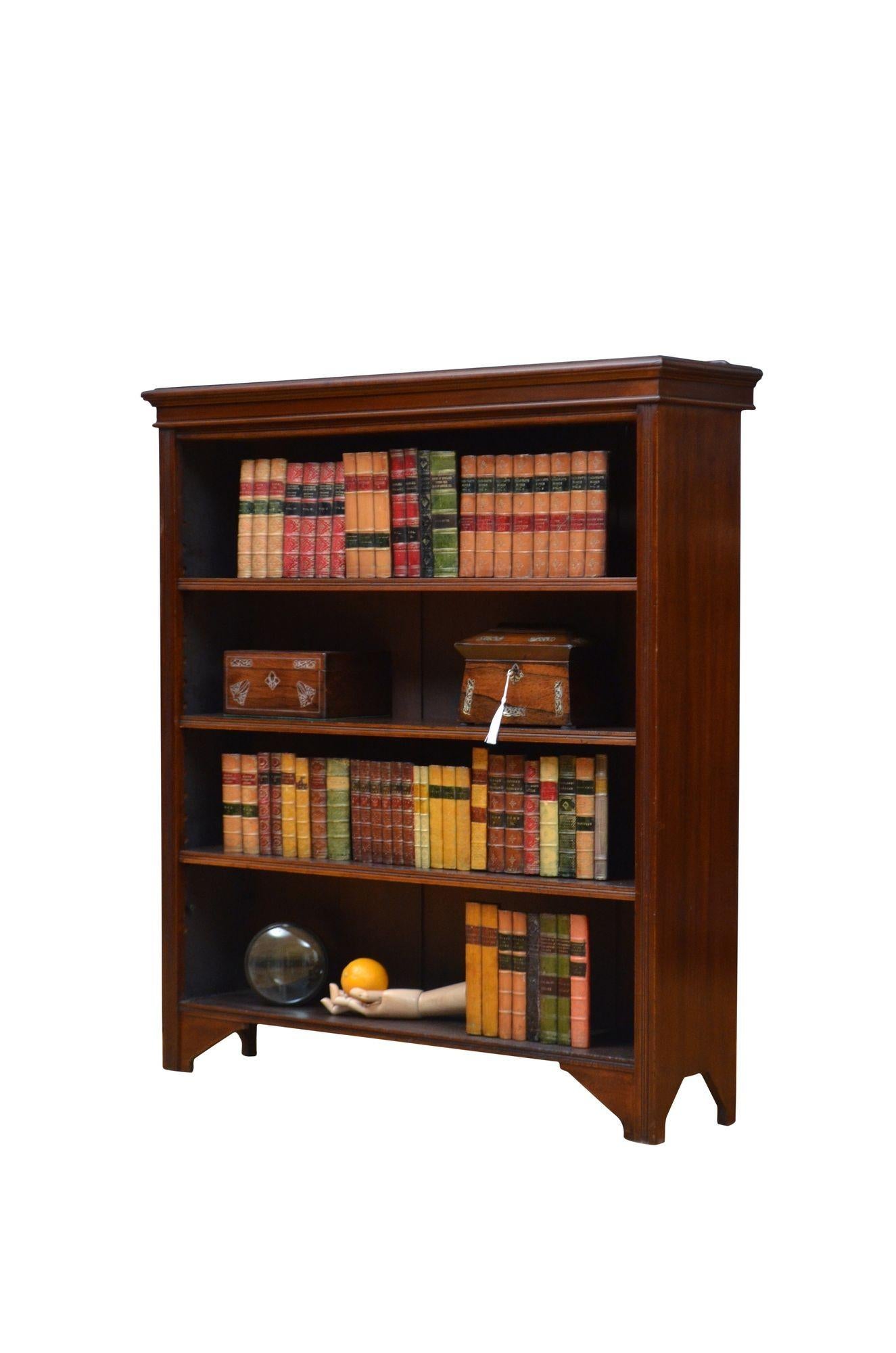 Librería abierta inglesa eduardiana de caoba Inglés en venta