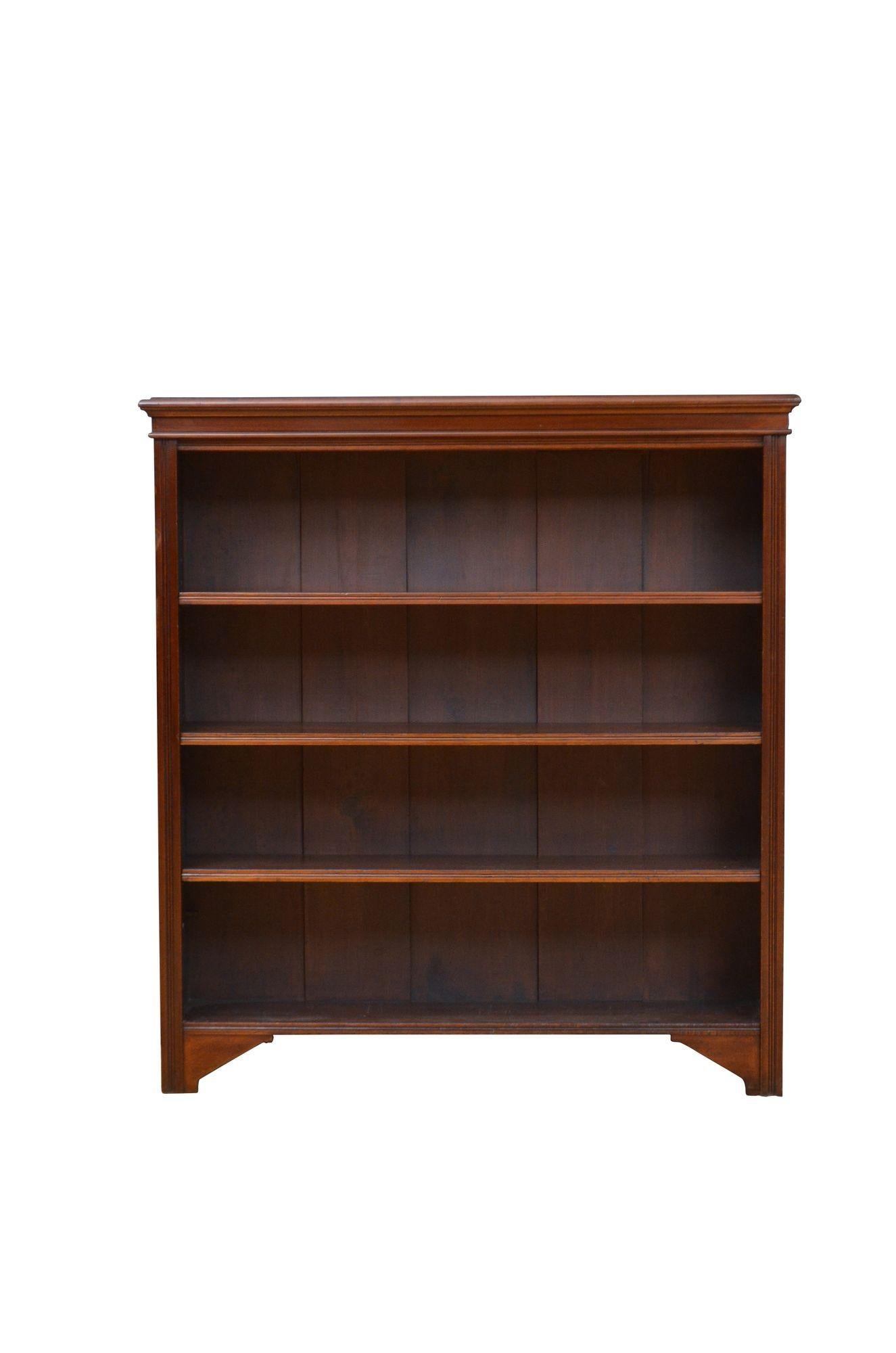 Librería abierta inglesa eduardiana de caoba en Bueno estado para la venta en Whaley Bridge, GB