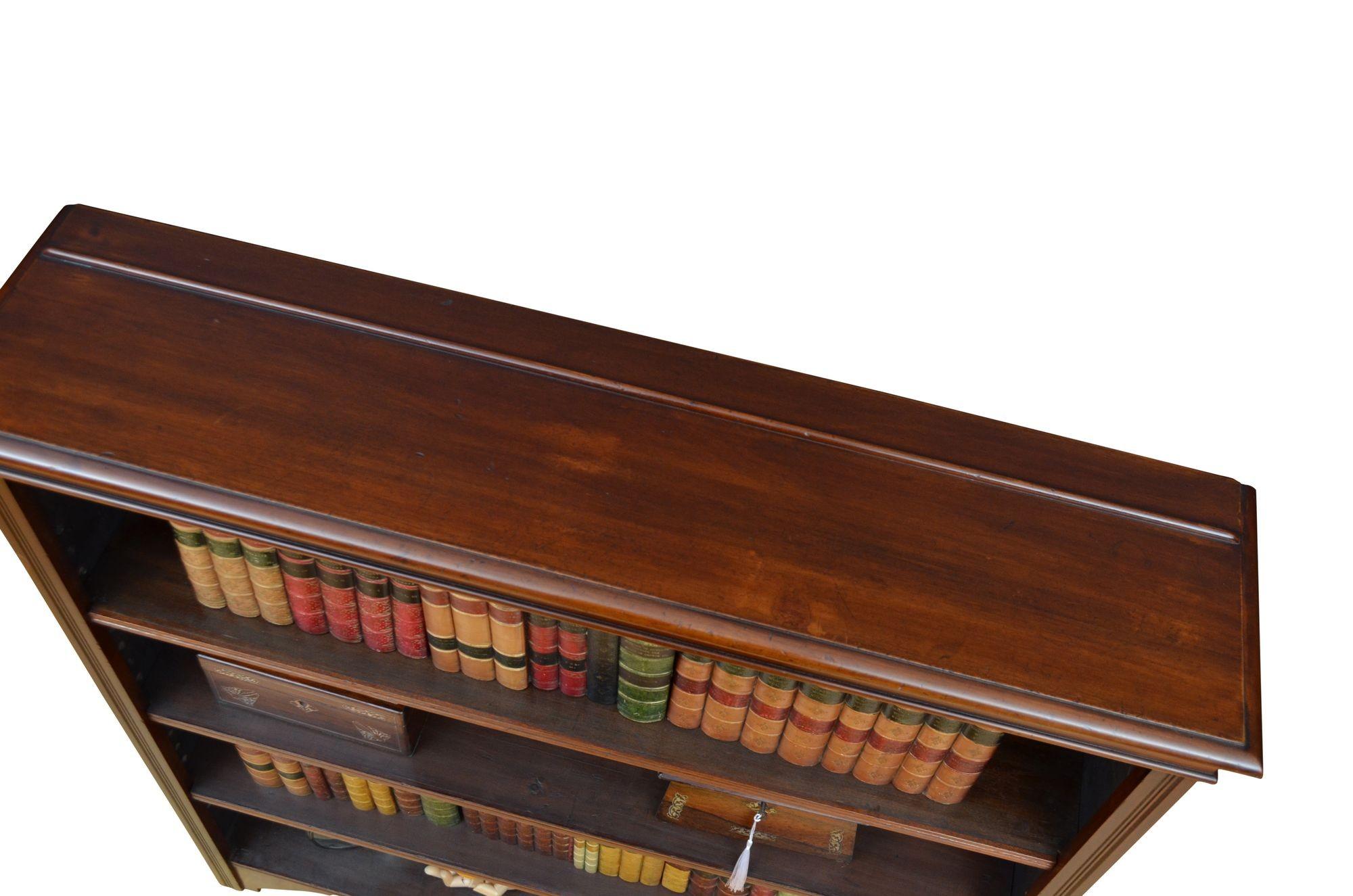 Librería abierta inglesa eduardiana de caoba en venta 1