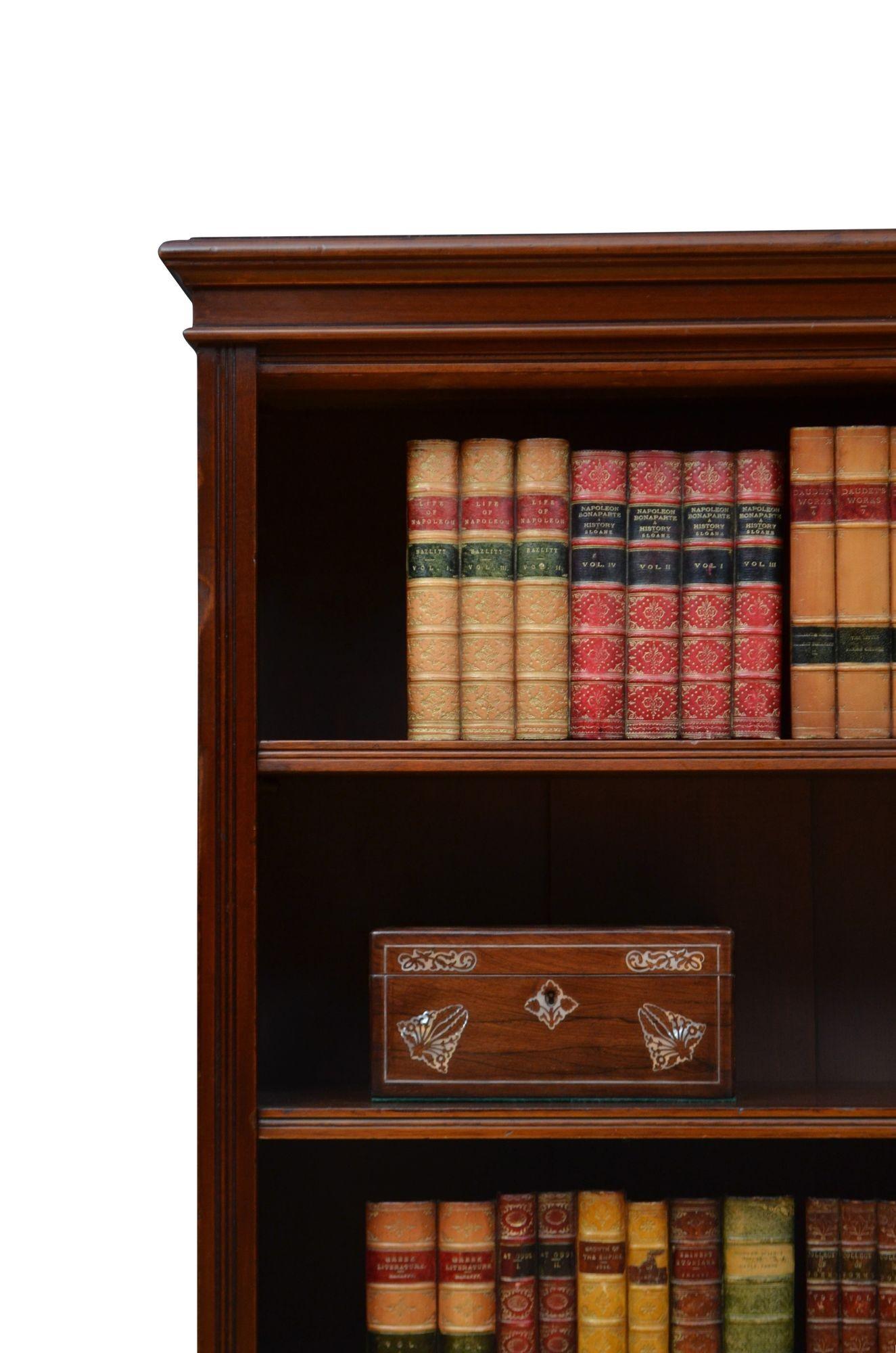 Librería abierta inglesa eduardiana de caoba en venta 3