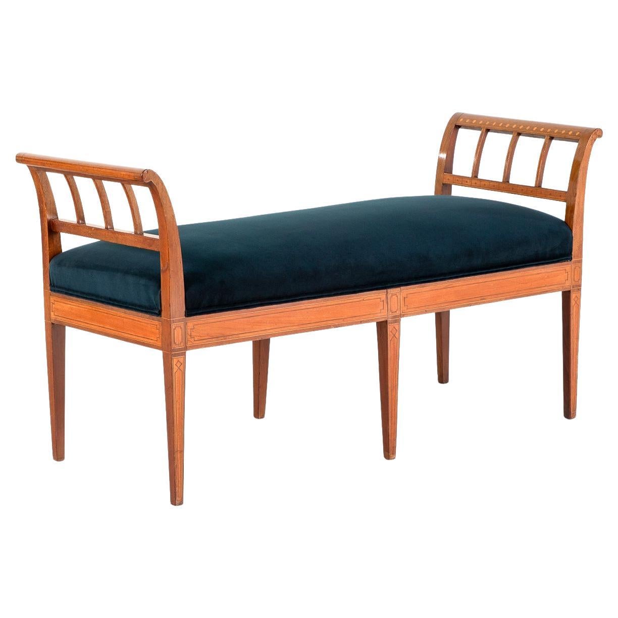 Asiento de ventana inglés eduardiano de caoba