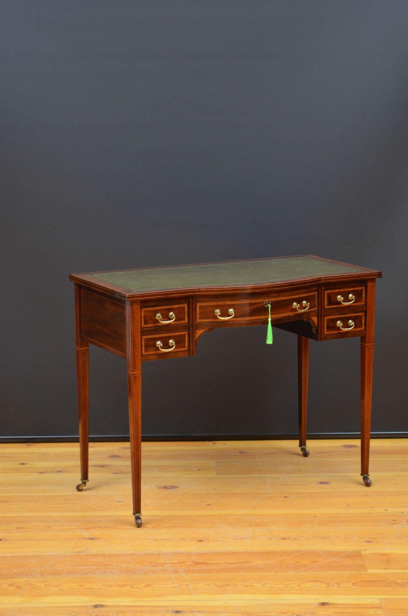 Mesa de escritorio inglesa eduardiana de caoba Inglés en venta