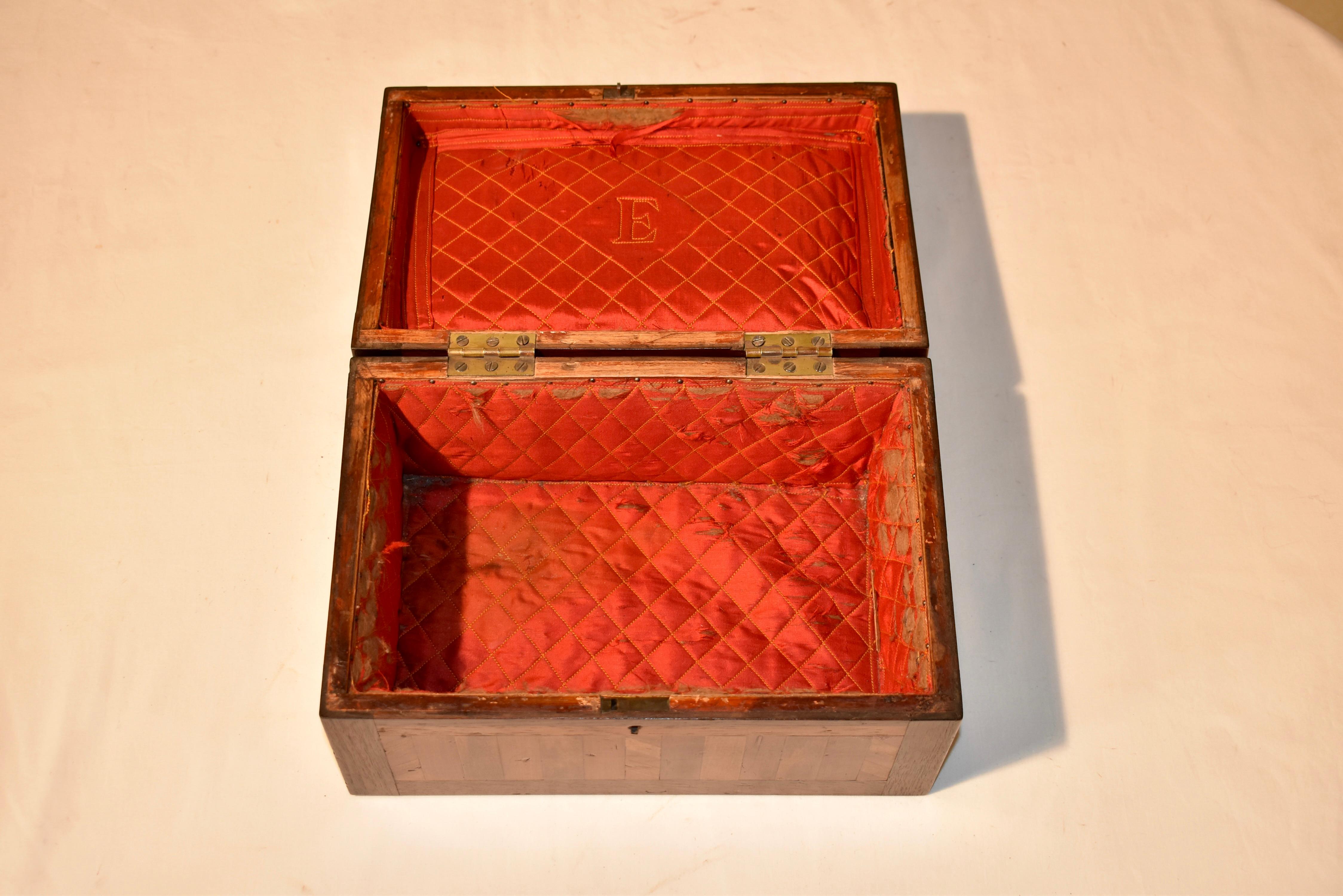 Caja inglesa eduardiana de marquetería, circa 1900 en Bueno Estado en High Point, NC