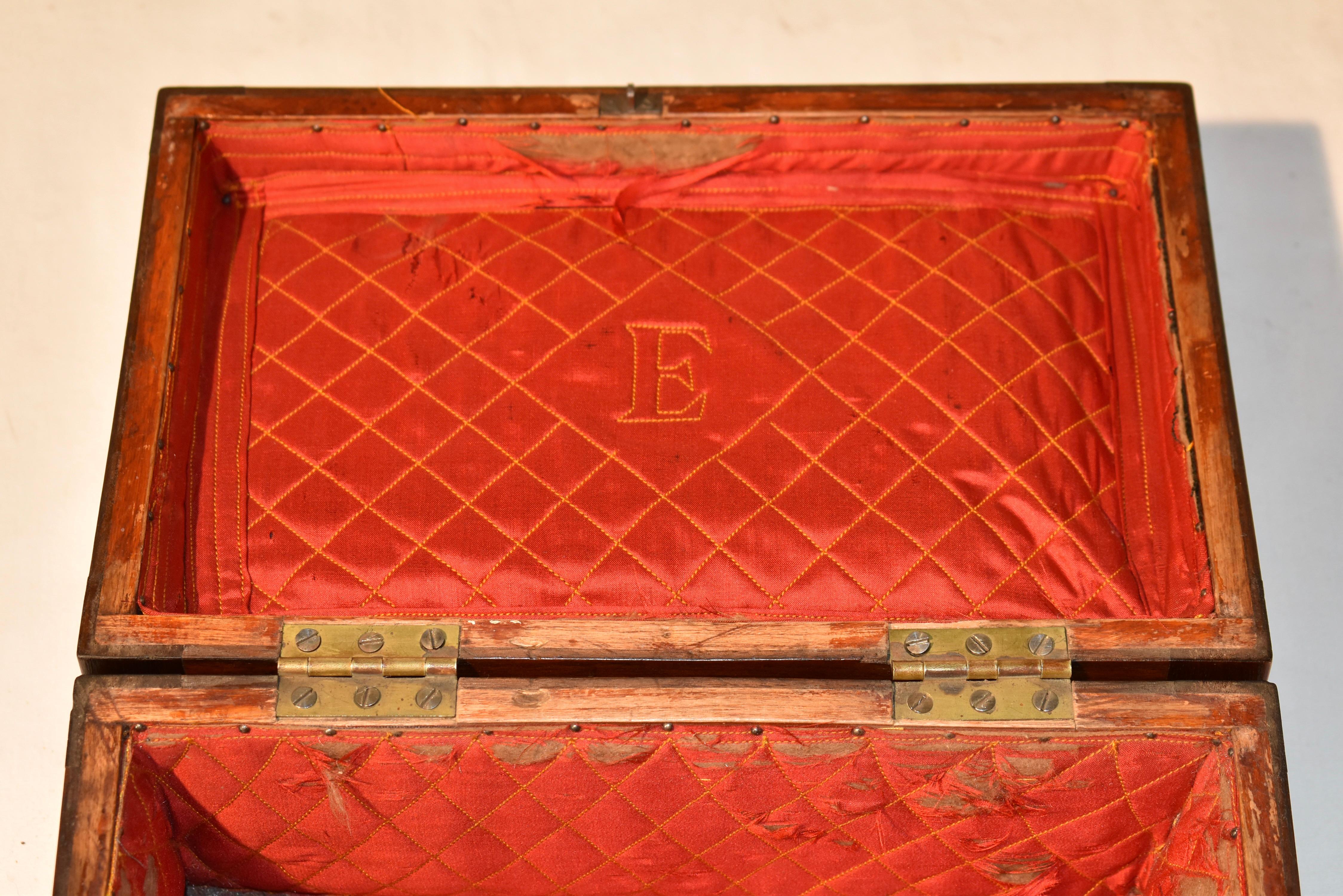 Caja inglesa eduardiana de marquetería, circa 1900 principios del siglo XX