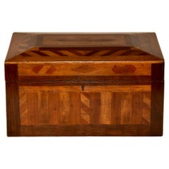 Caja inglesa eduardiana de marquetería, circa 1900
