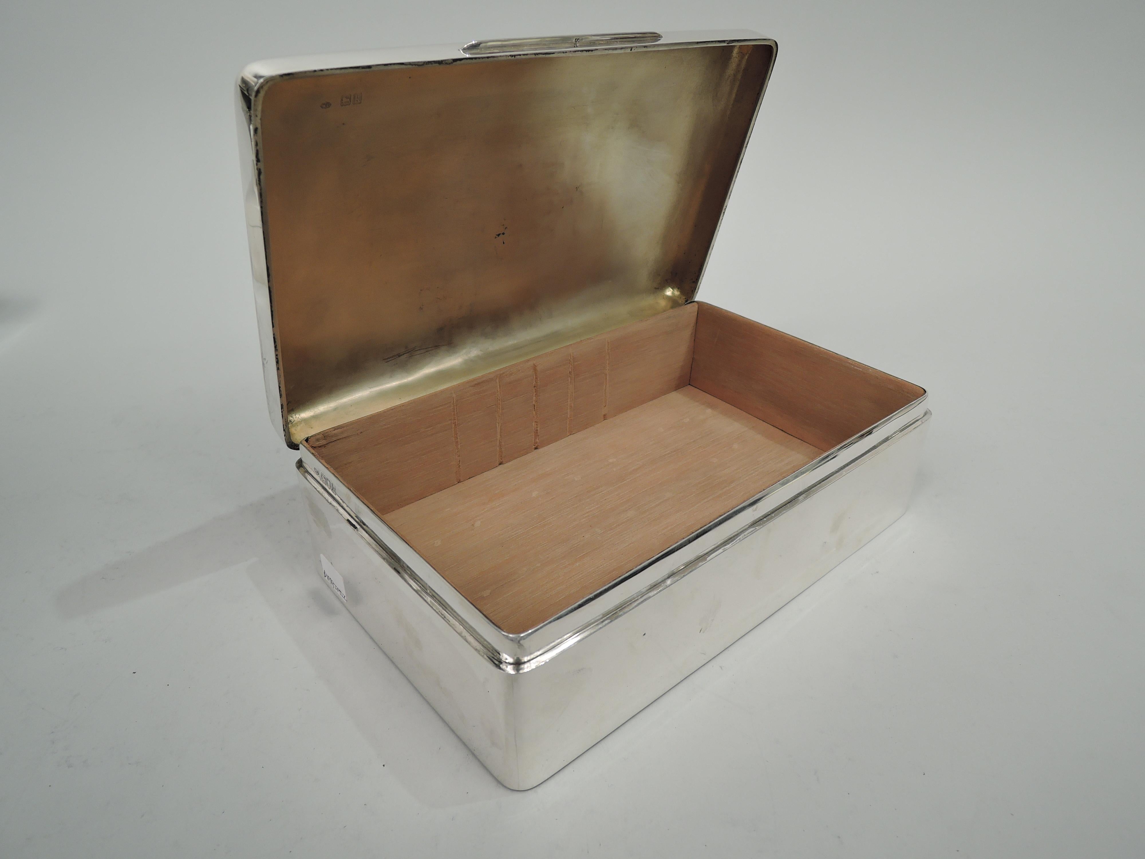 Early 20th Century English Edwardian Modern Sterling Silver Box by Comyns