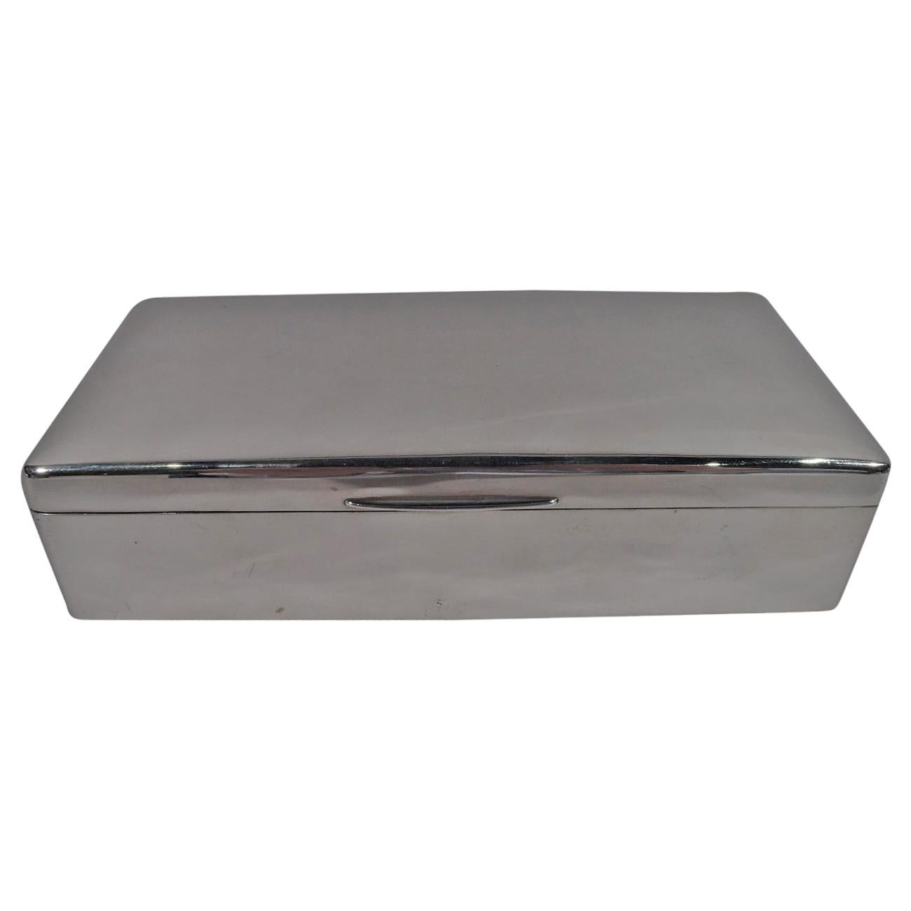 English Edwardian Modern Sterling Silver Box