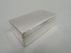 Caja inglesa eduardiana moderna de plata de ley para sellos postales