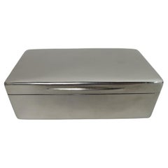 English Edwardian Modern Sterling Silver Postage Stamp Box