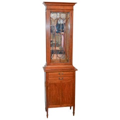 English Edwardian Narrow Display Cabinet, circa 1900