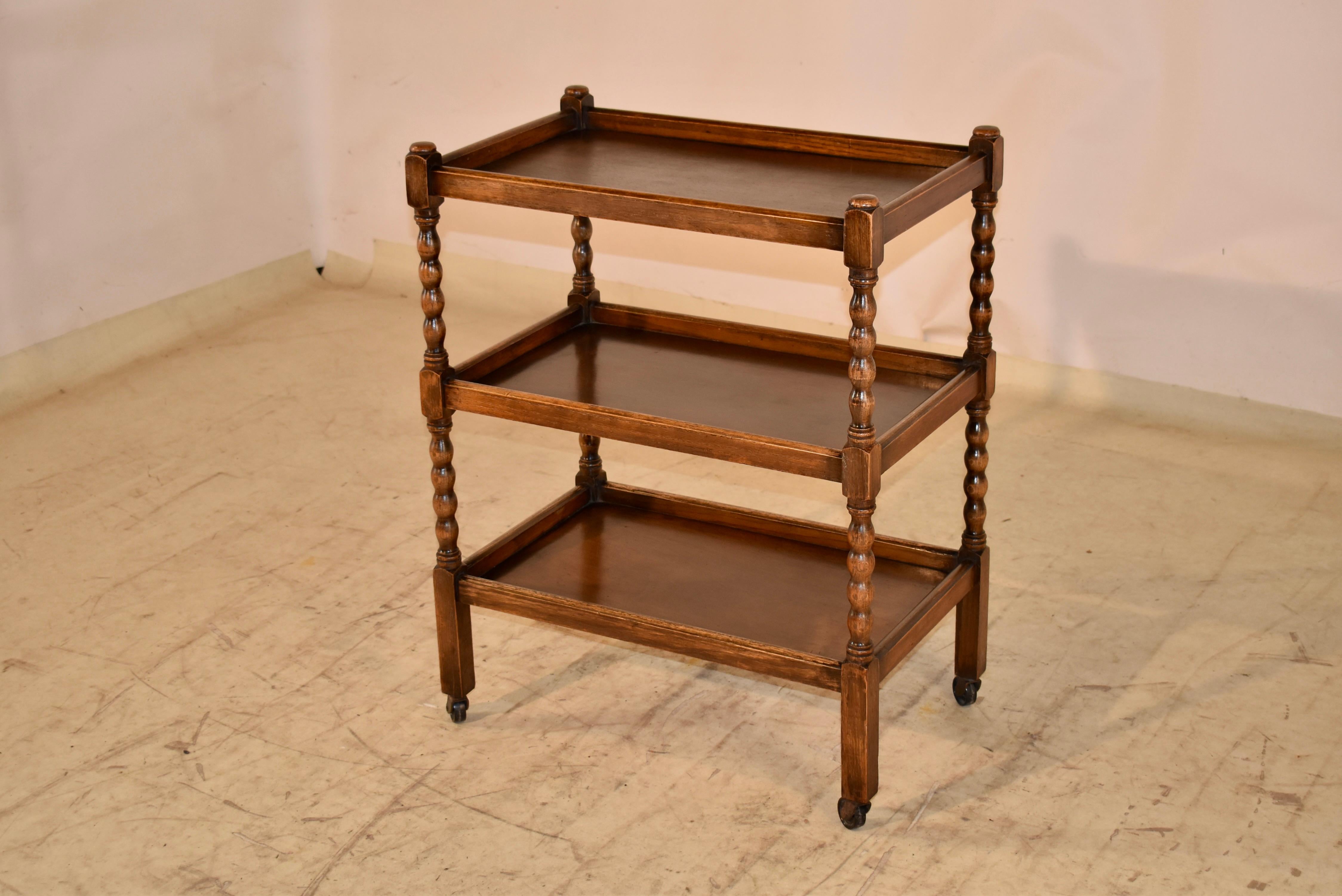 English Edwardian Oak Drink Cart In Good Condition For Sale In High Point, NC
