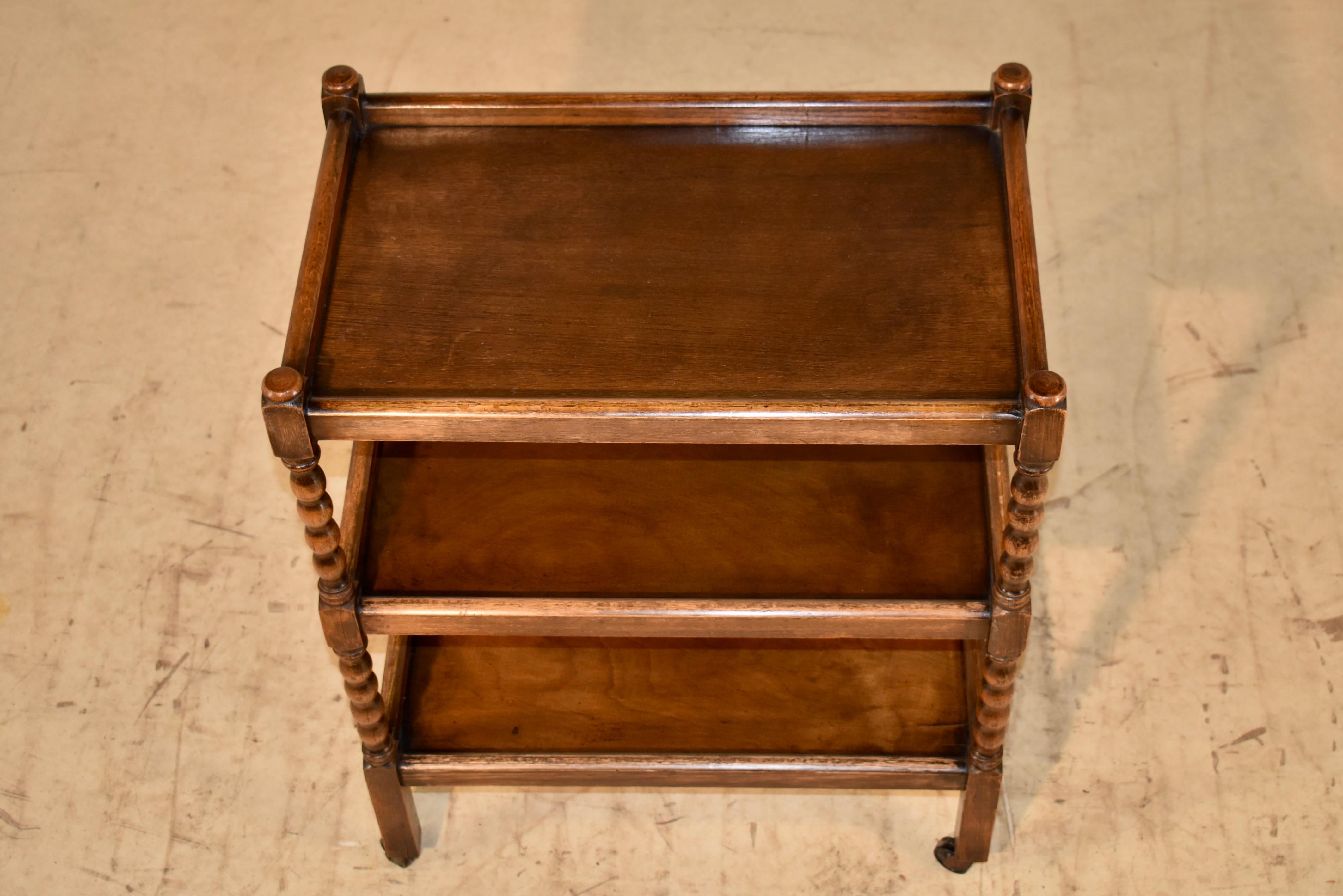 English Edwardian Oak Drink Cart For Sale 2