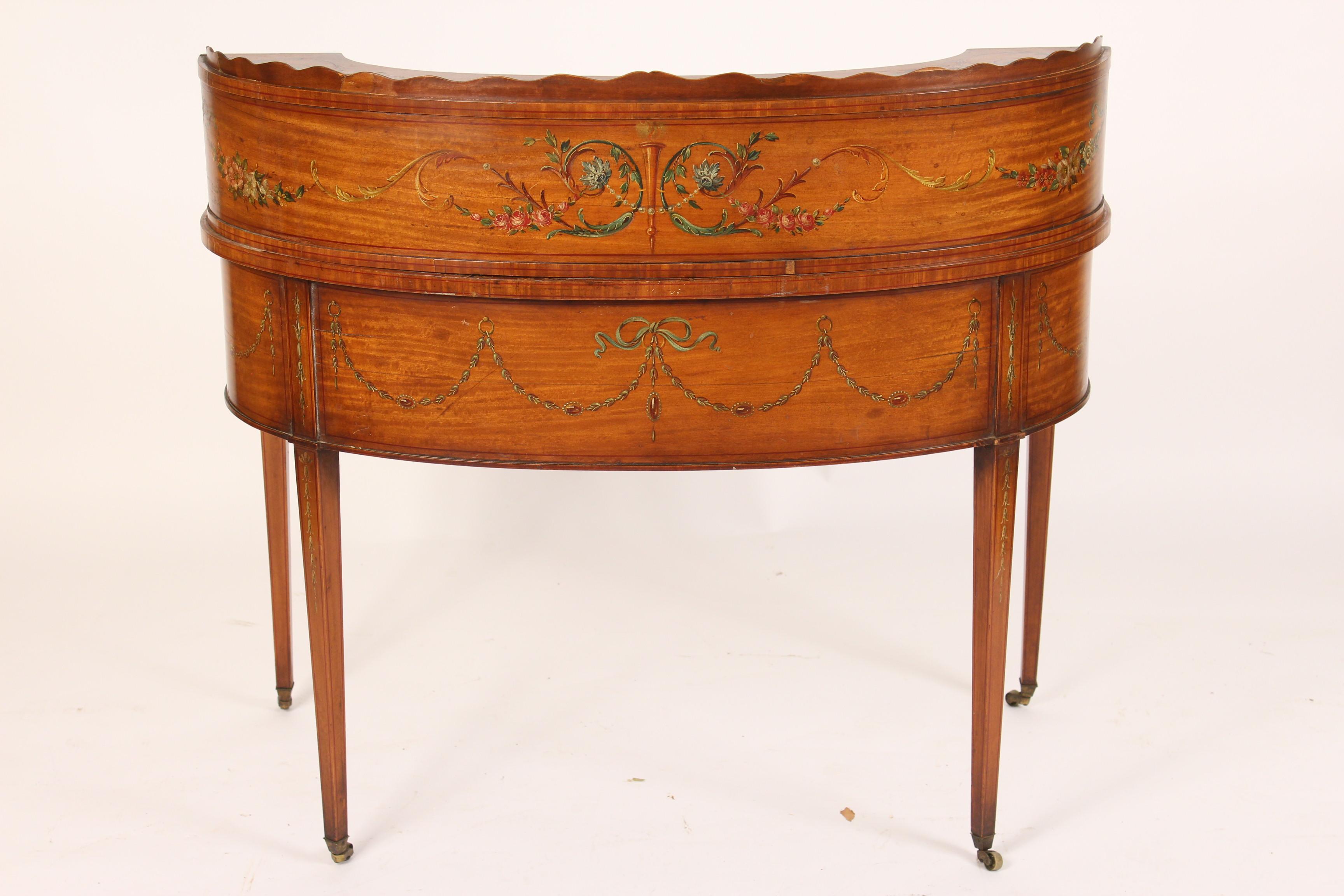 Early 20th Century English Edwardian Painted Satinwood Carlton House Desk