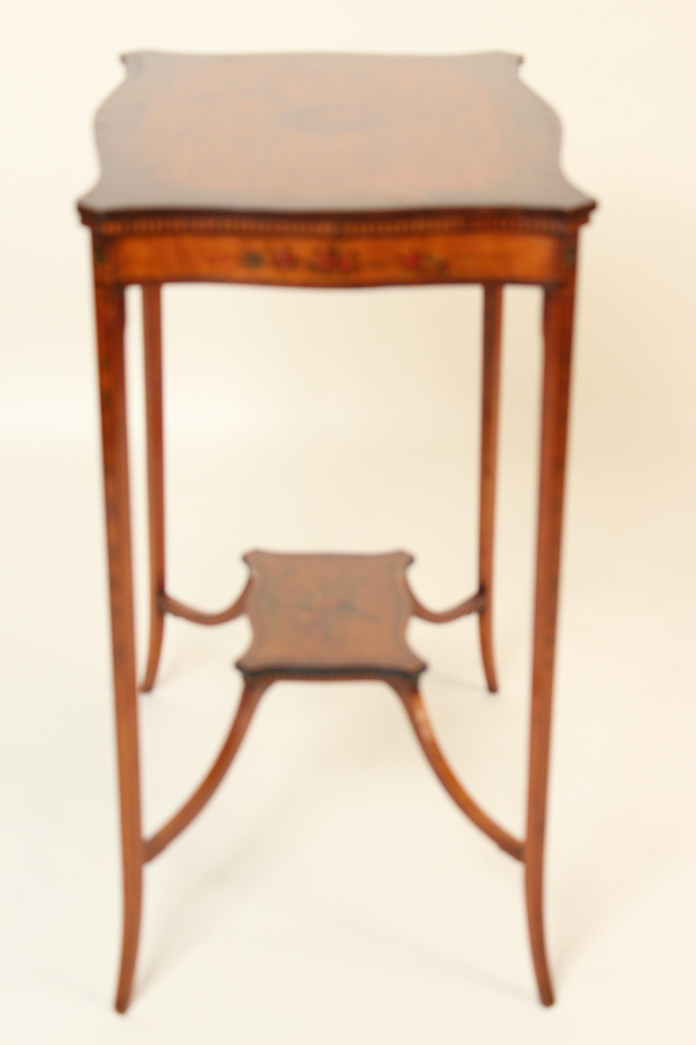 Early 20th Century English Edwardian Painted Satinwood Occasional Table