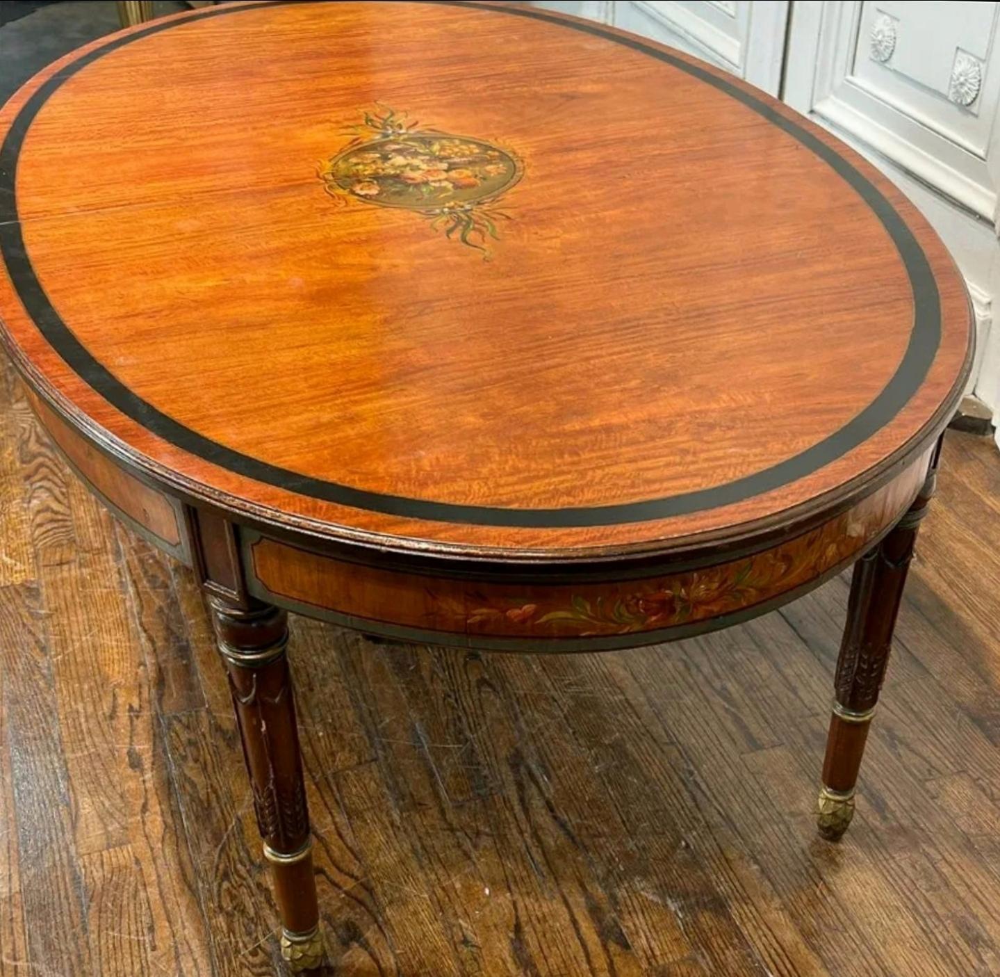 English Edwardian Period Adam Style Cocktail Table For Sale 3