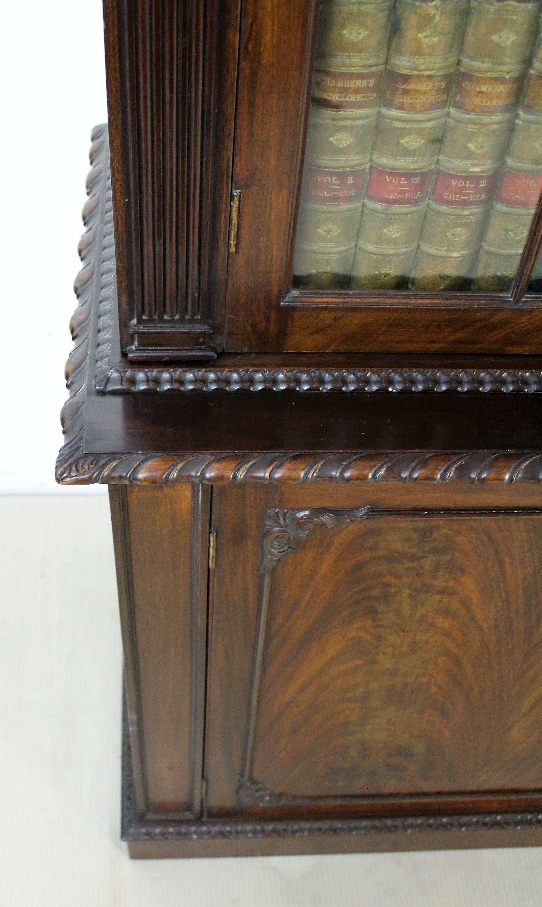 English Edwardian Period Chippendale Style Mahogany Bookcase 3