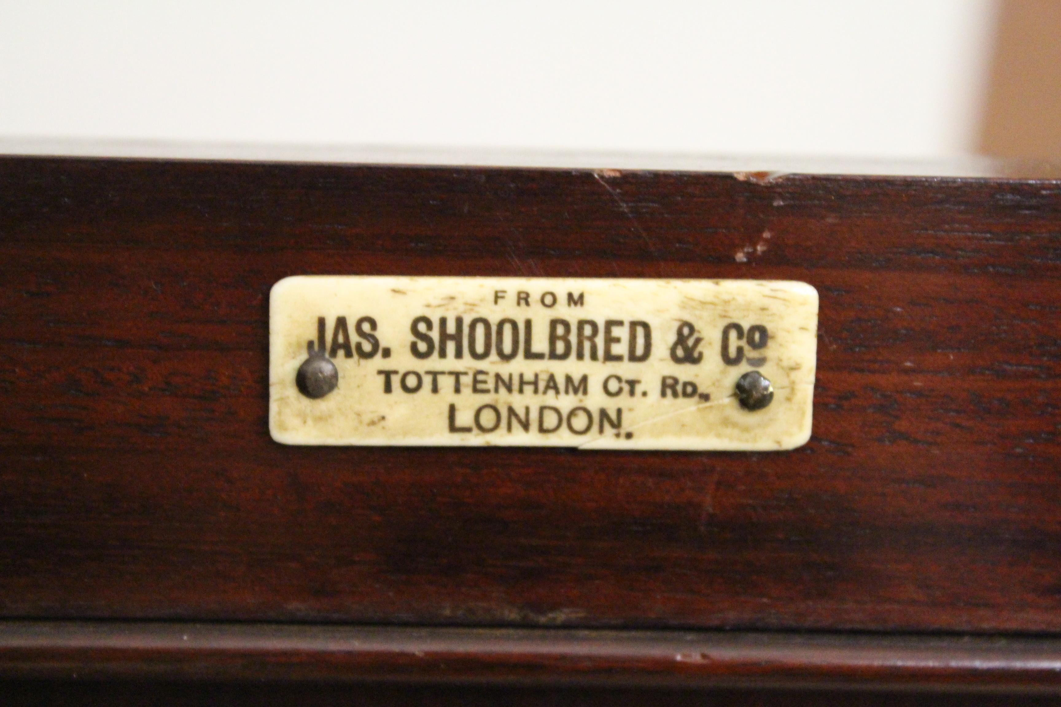 English Edwardian Period Inlaid Mahogany Bookcase/Cabinet by Jas Shoolbred For Sale 11