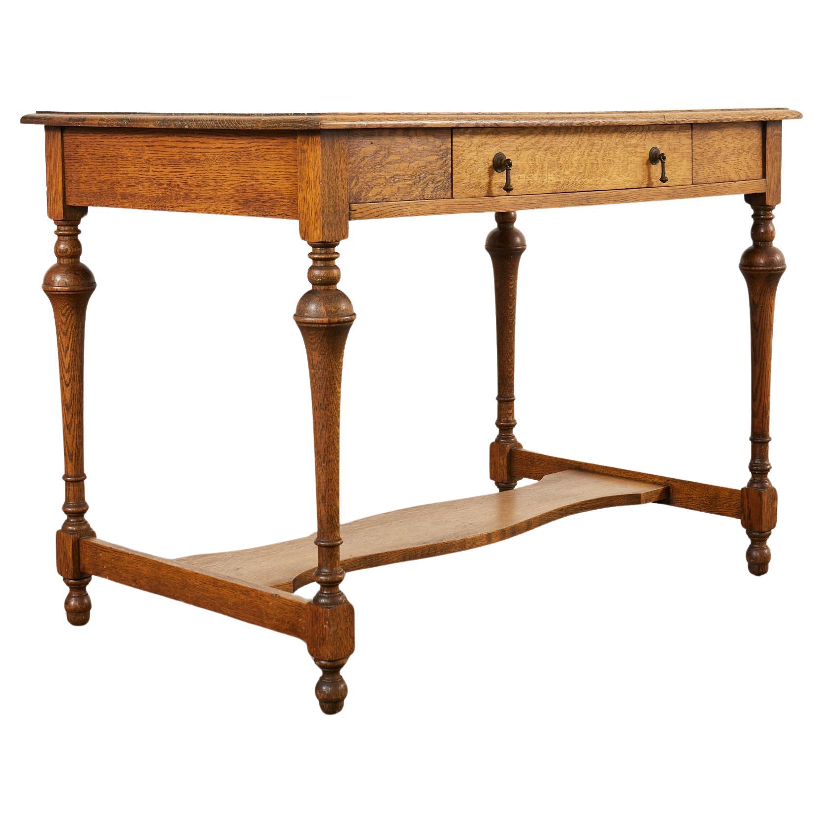 Table de bibliothèque en Oak Oak Quarter Sawn de l'époque Edouard VII en vente