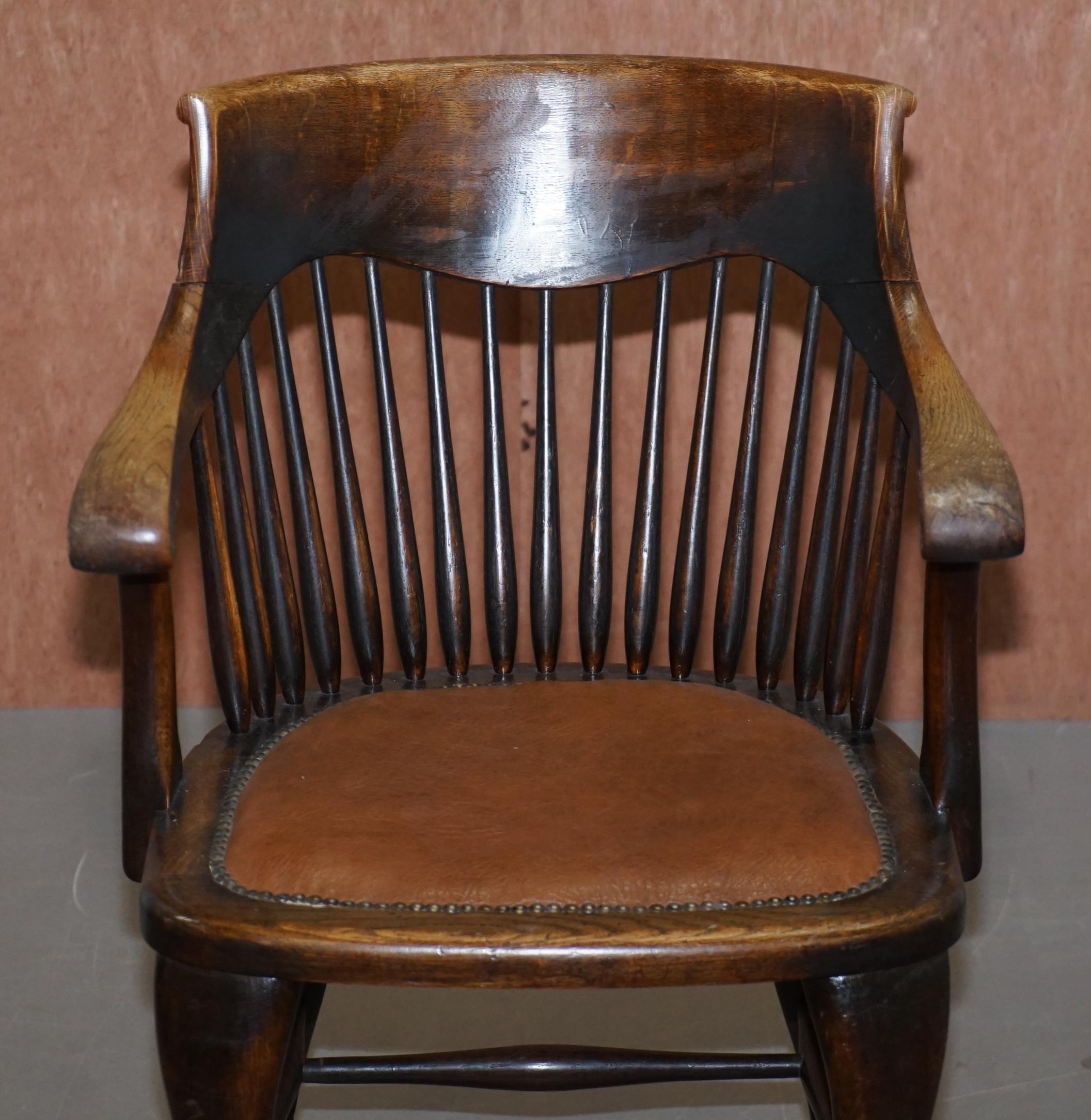 antique oak captains chair