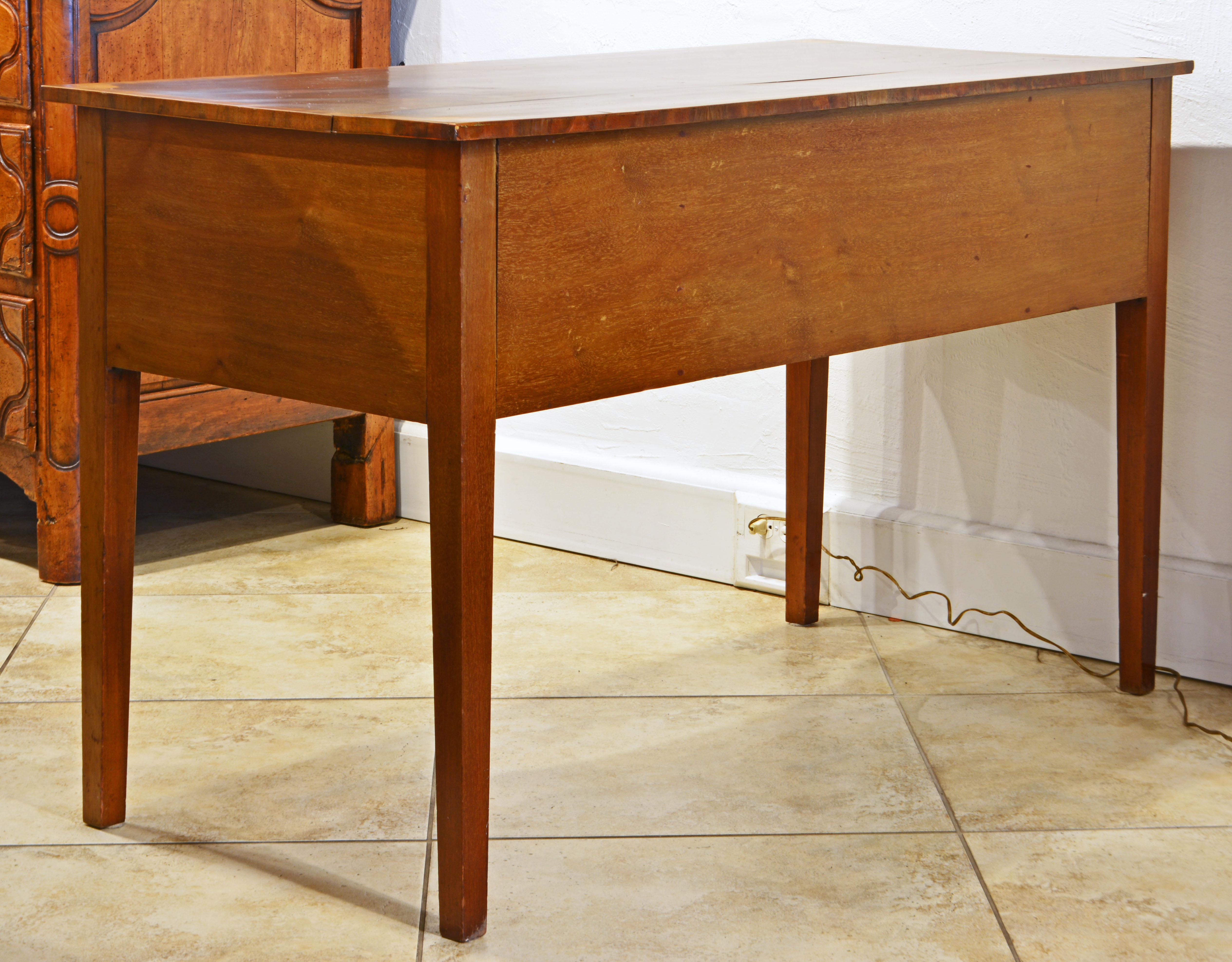 English Edwardian Richly Inlaid Five Drawer Ladies Writing Desk, circa 1880 In Fair Condition In Ft. Lauderdale, FL