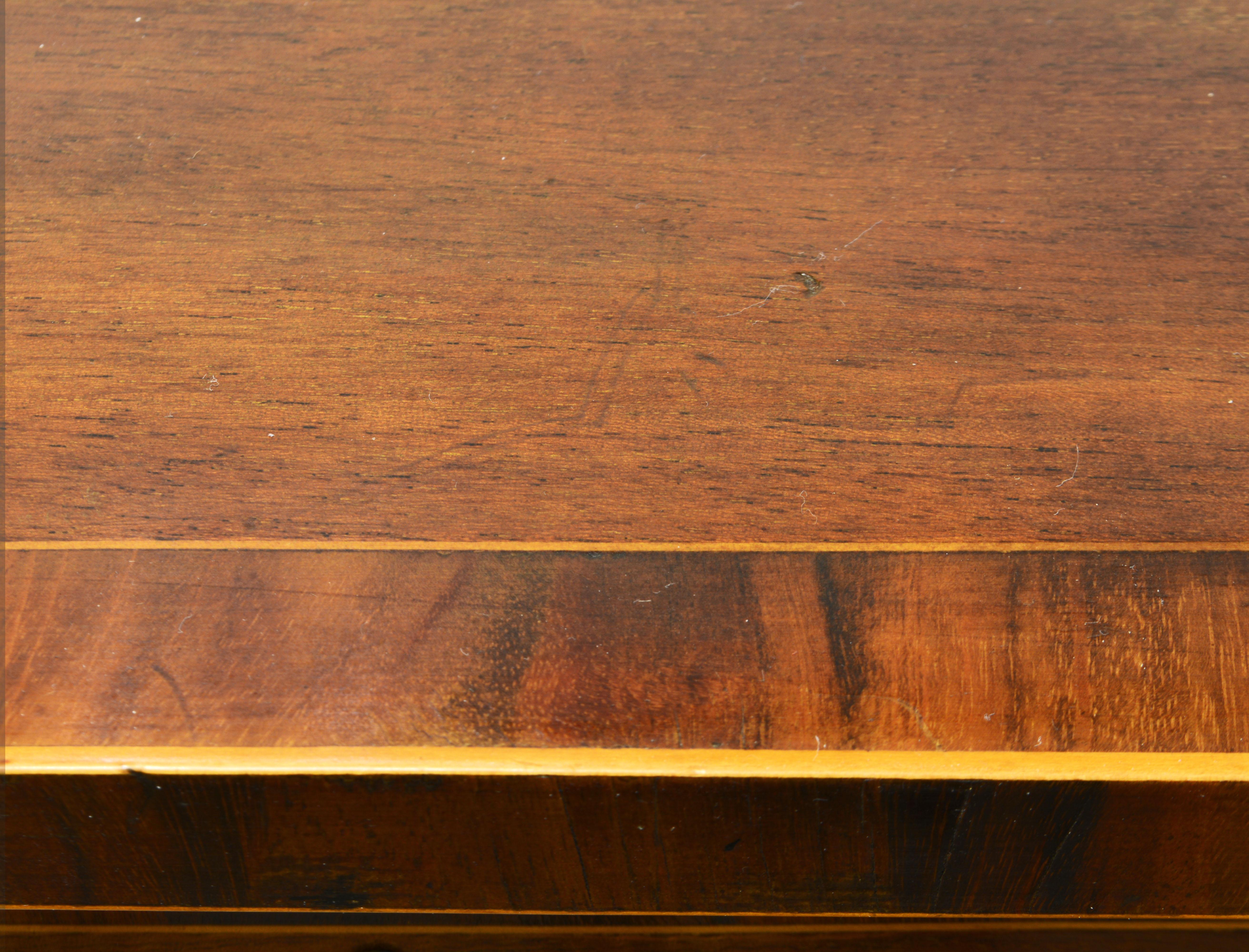 English Edwardian Richly Inlaid Five Drawer Ladies Writing Desk, circa 1880 3