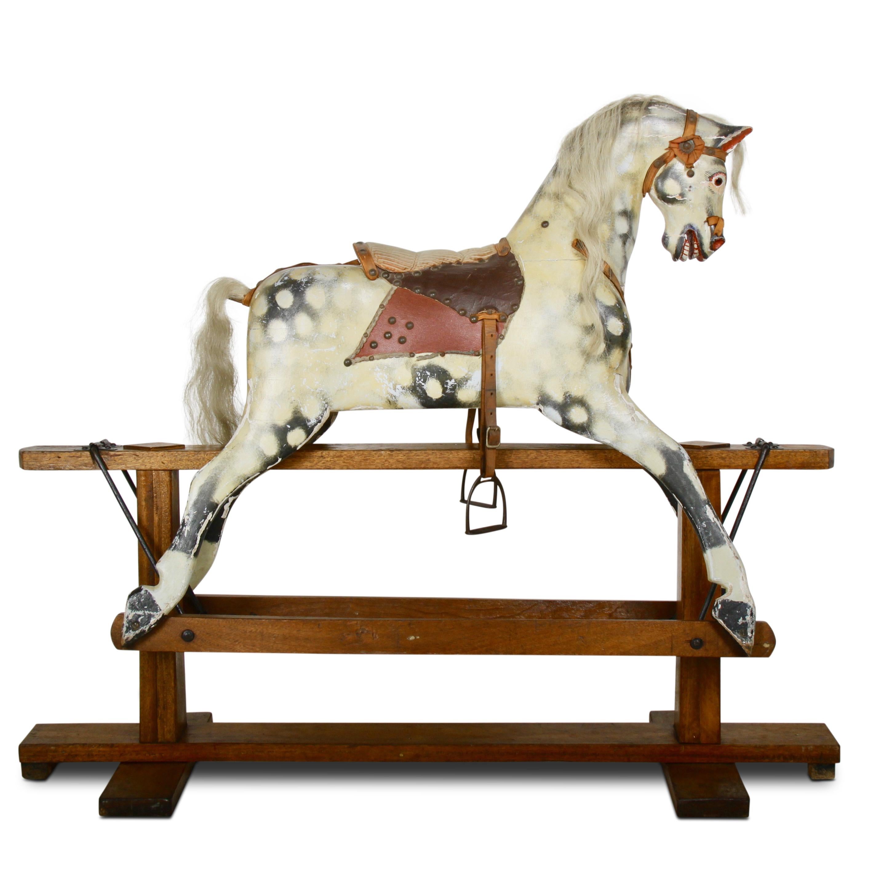 Carved English Edwardian Rocking Horse