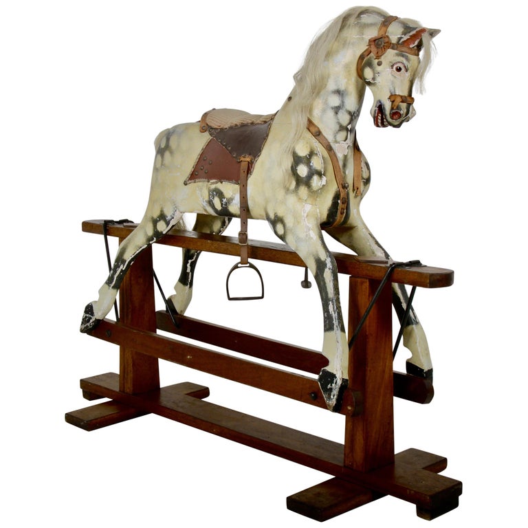 English Edwardian Rocking Horse at 1stDibs
