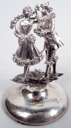 Porte-cartes de table Commedia dell'Arte rococo édouardien anglais. 1907