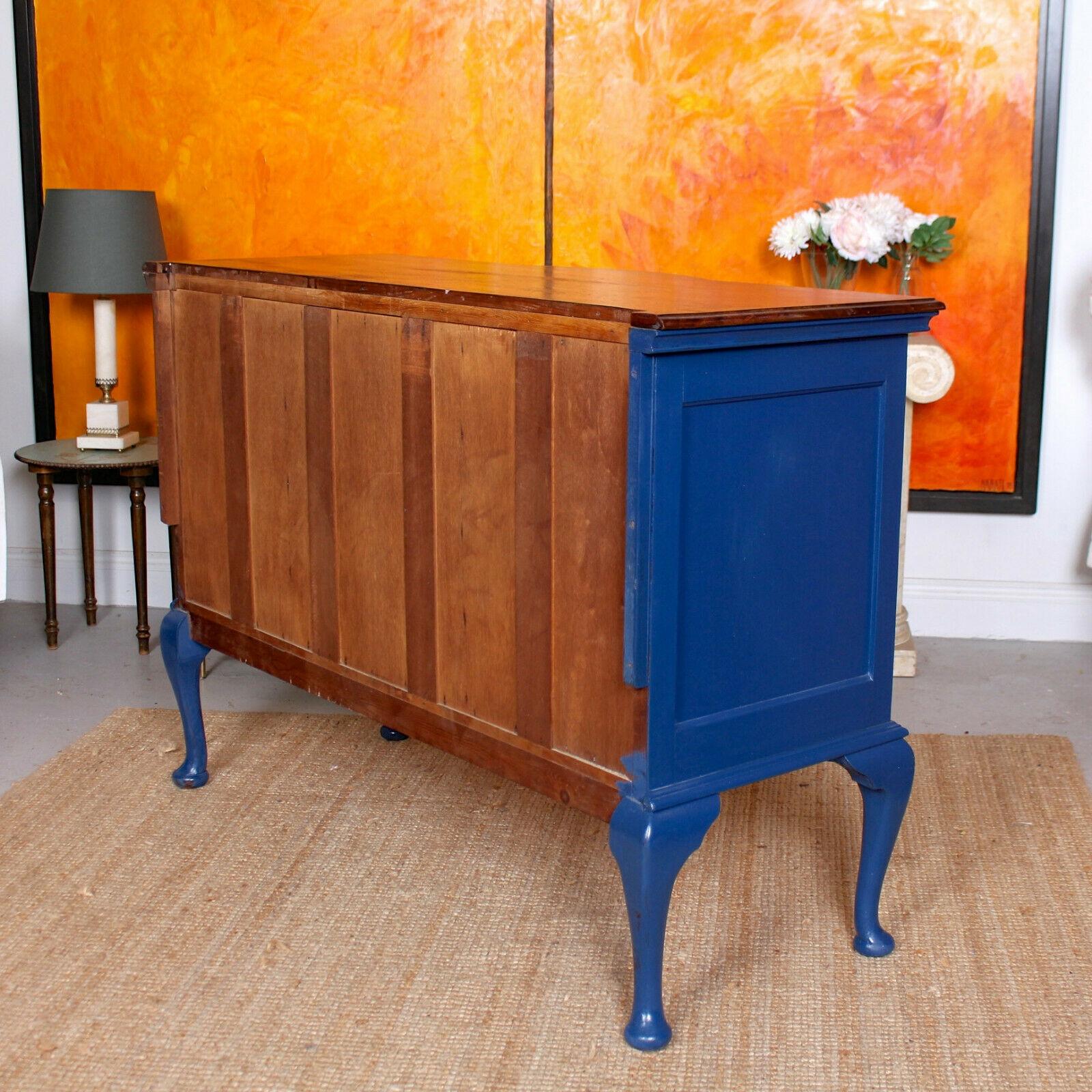 English Edwardian Sideboard Blue Painted Credenza For Sale 6