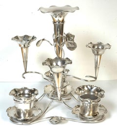English Edwardian Silver-Plated Epergne by Copper & Fry, 11 -Pieces, Circa 1900