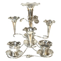 English Edwardian Silver-Plated Epergne by Copper & Fry, 11 -Pieces, Circa 1900