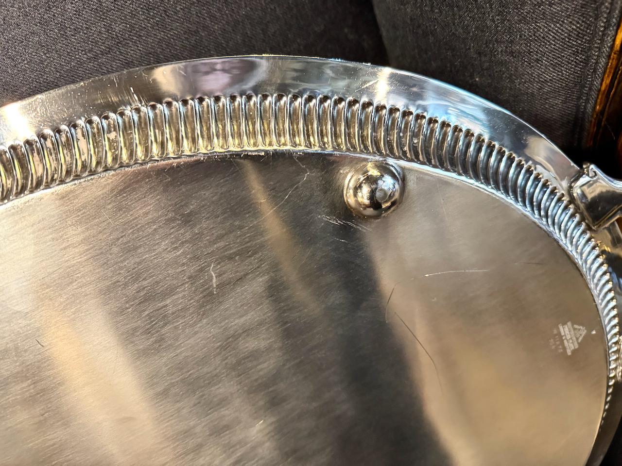 Placcato argento Vassoio da tè inglese edoardiano placcato in argento in vendita