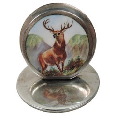 English Edwardian Solitary Stag Place Card Holder for Solo Dining