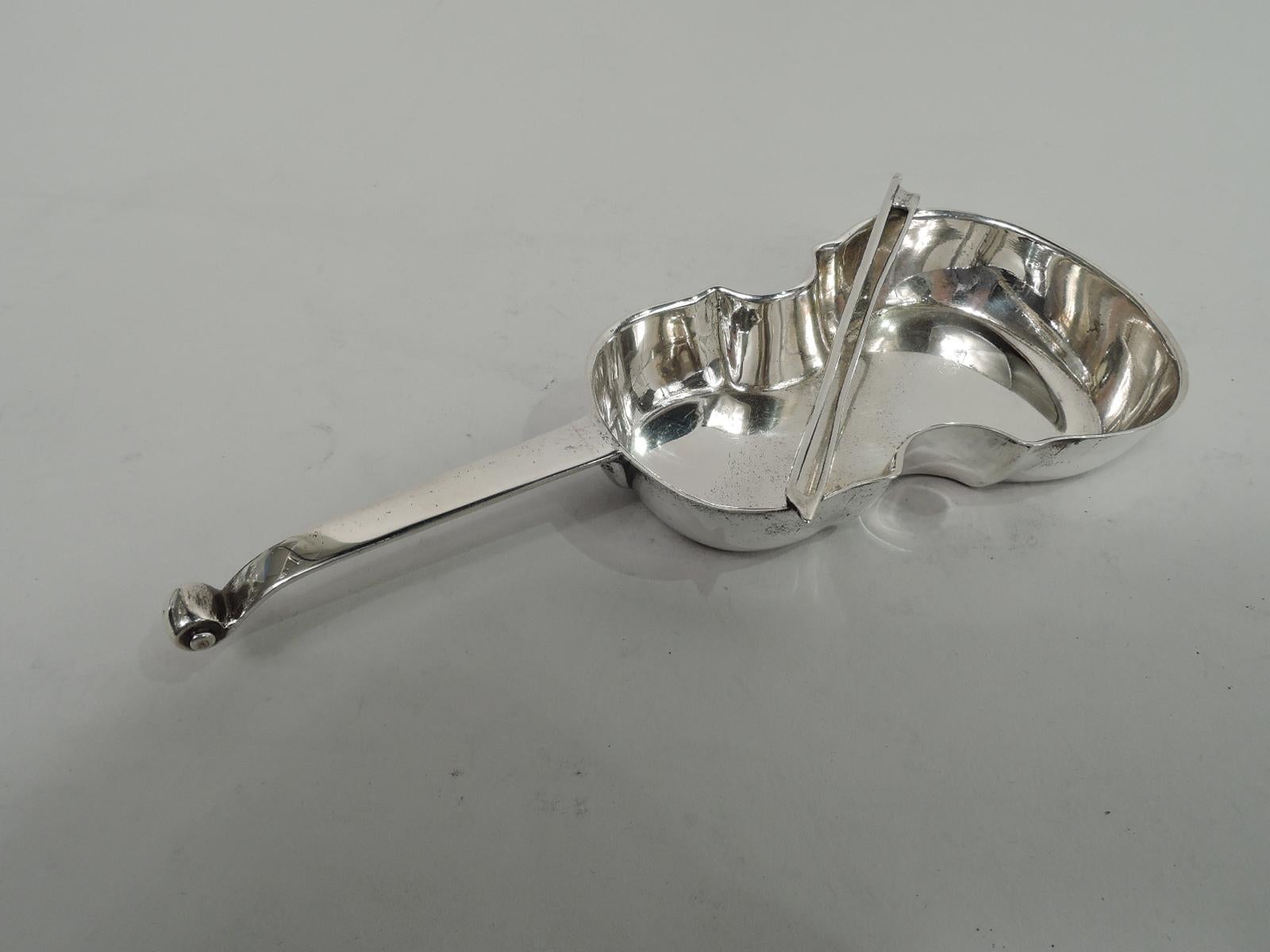Edwardian sterling silver figural musical instrument dish. Made by John Thomas Heath & John Hartshorne Middleton in Birmingham in 1907. In form of cello with bow fixed diagonally. A sweet novelty. Fully marked. Weight: 3 troy ounces.