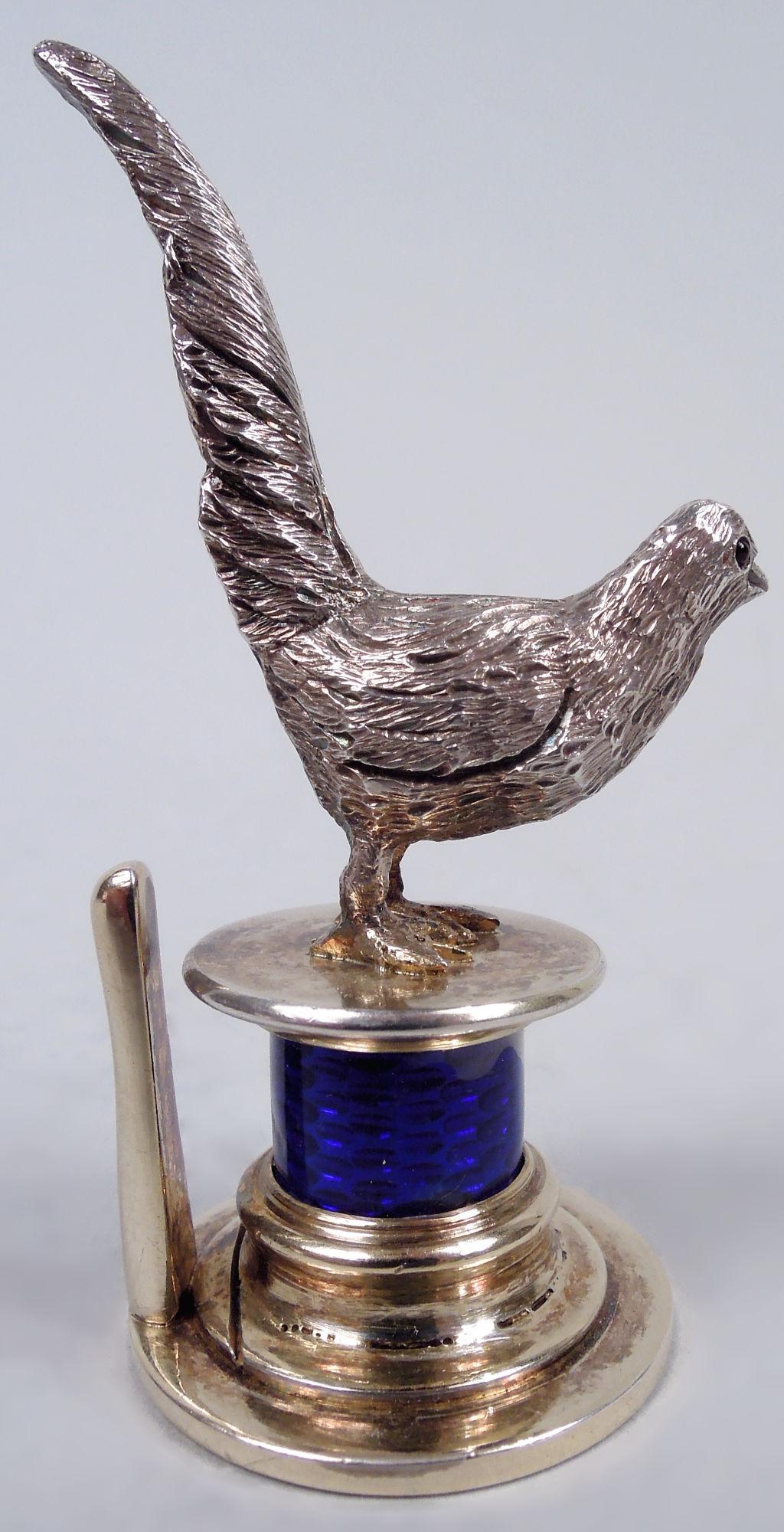 English Edwardian Sterling Silver Game Bird Place Card Holders, 1908 (Britisch) im Angebot