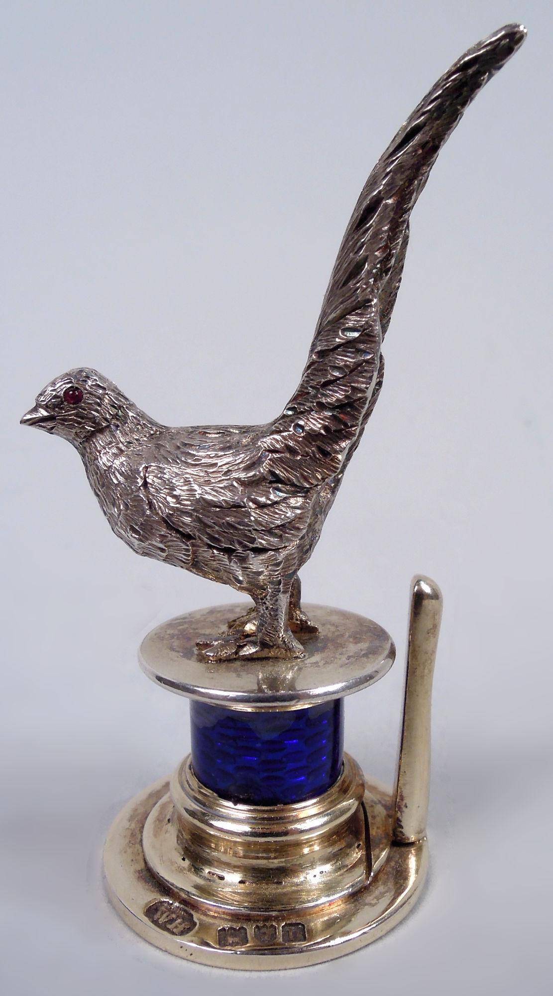 English Edwardian Sterling Silver Game Bird Place Card Holders, 1908 (Frühes 20. Jahrhundert) im Angebot