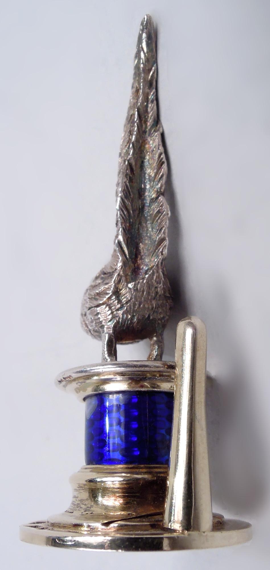 English Edwardian Sterling Silver Game Bird Place Card Holders, 1908 (Sterlingsilber) im Angebot