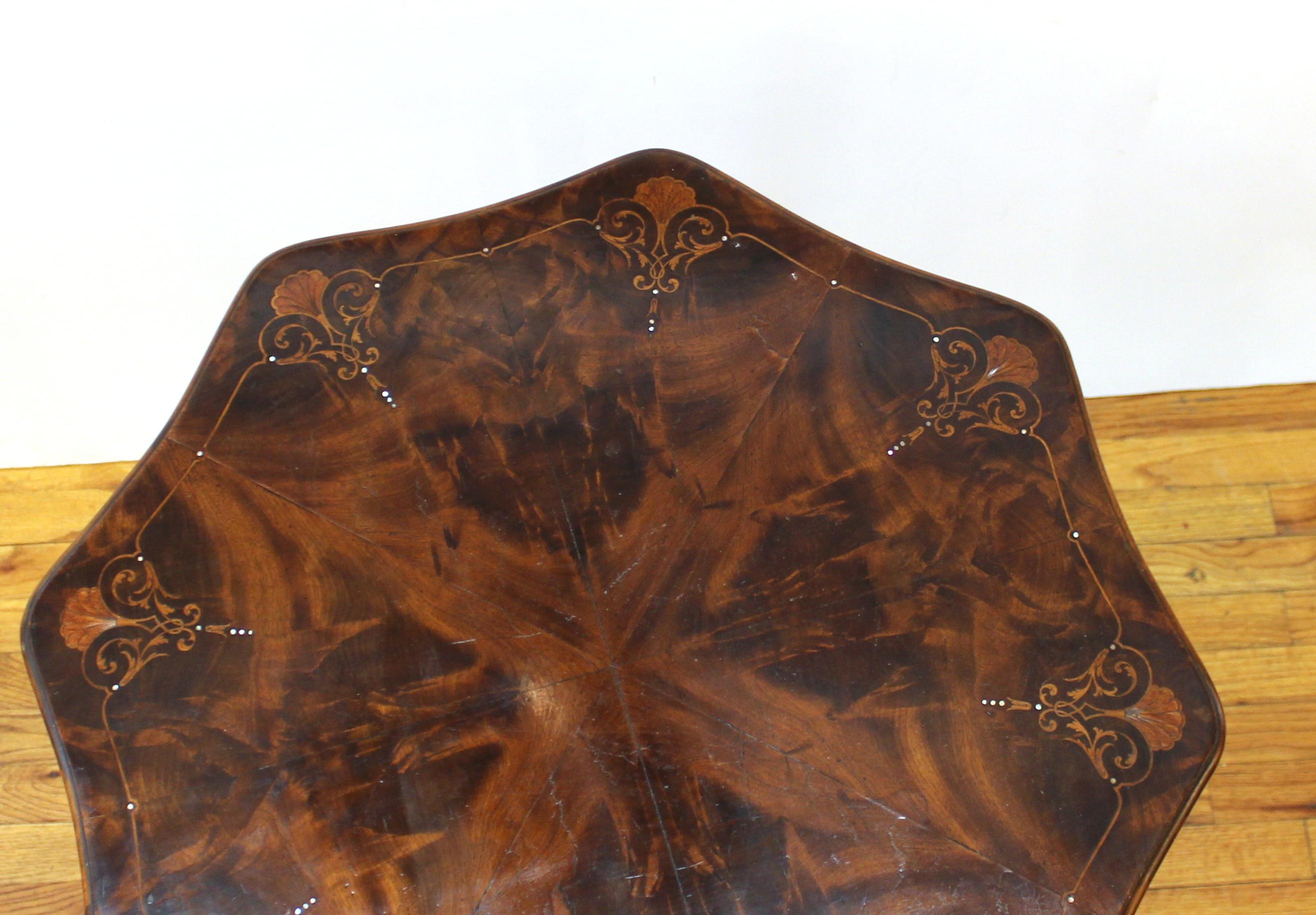English Edwardian Style Parquetry Side Table 4