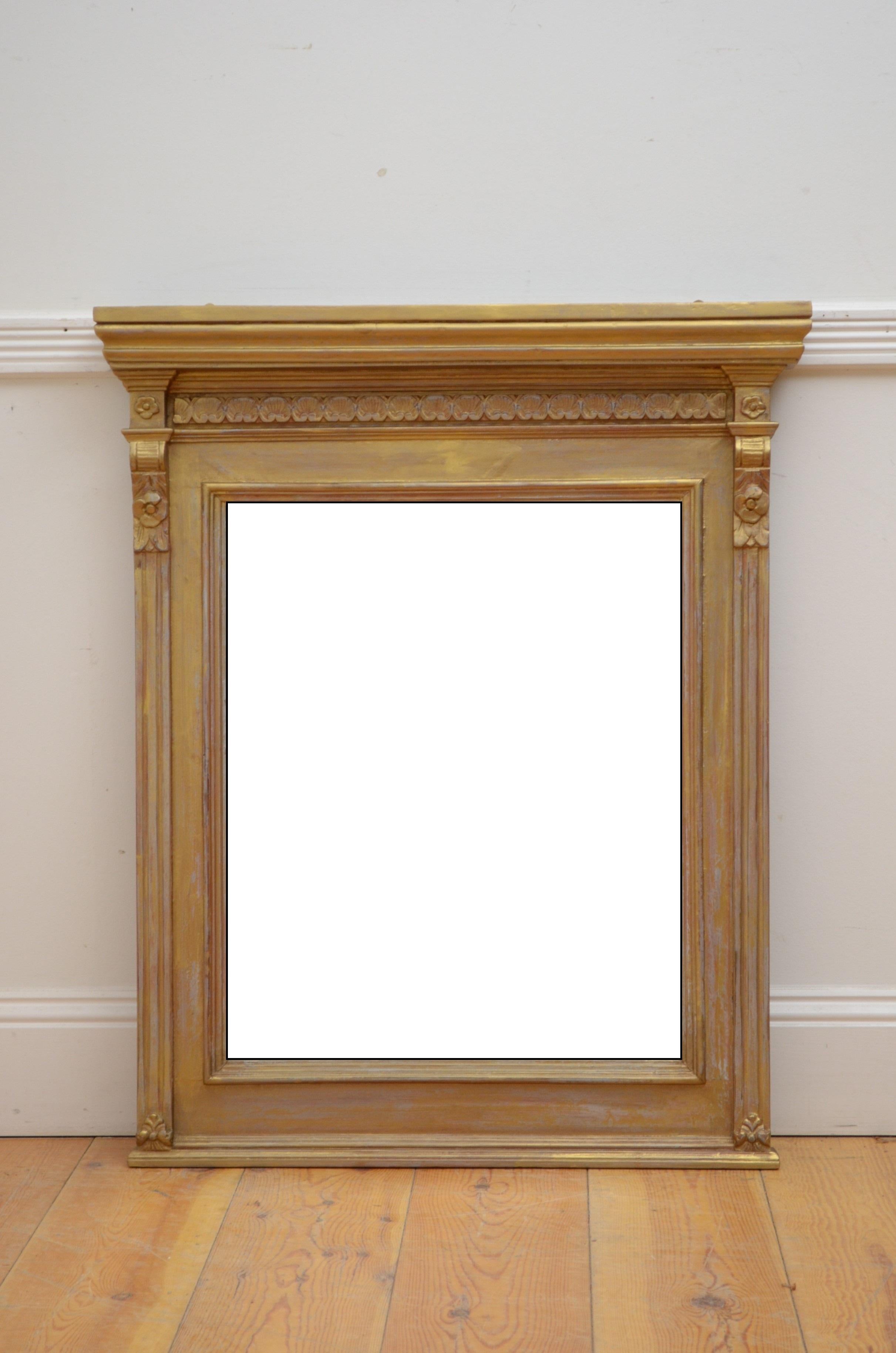 Espejo de pared eduardiano inglés H93cm c1900 Eduardiano en venta