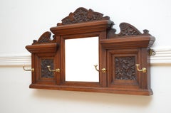 English Edwardian Walnut Coat Rack Coat Hooks