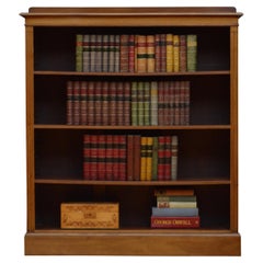 English Edwardian Walnut Open Bookcase c1900