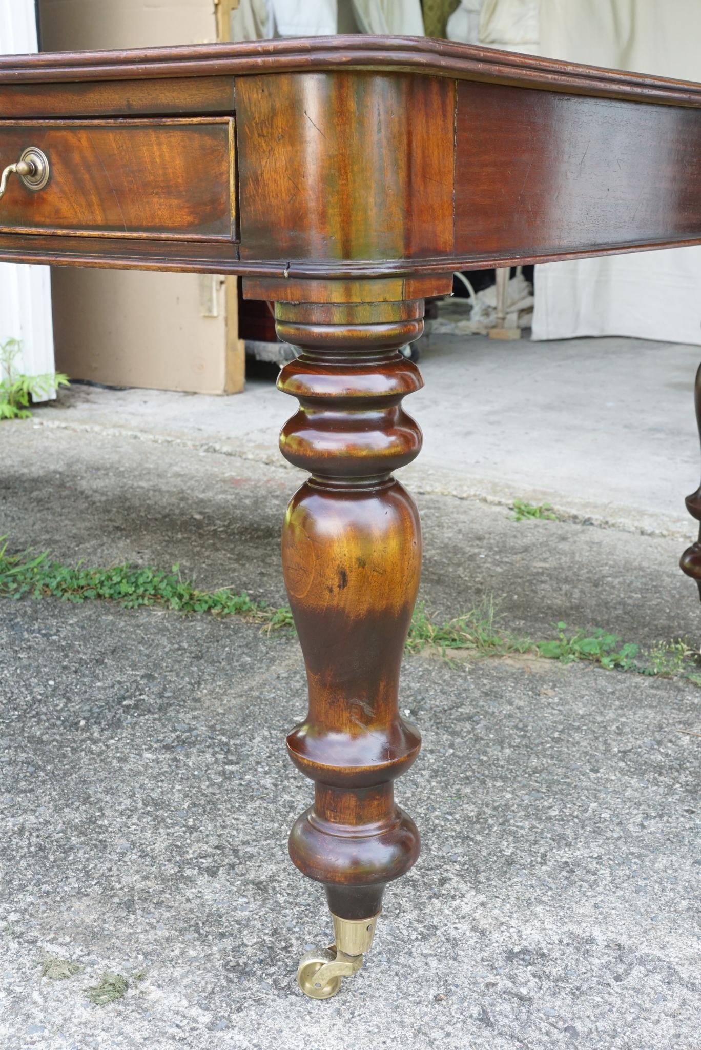 Mahogany English Edwardian Writing Table in the Regency Taste