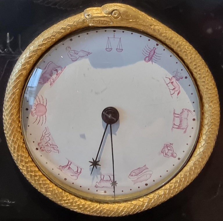 English Egyptian Revival Mantel Clock with Fusee Movement by Moore of London For Sale at 1stDibs