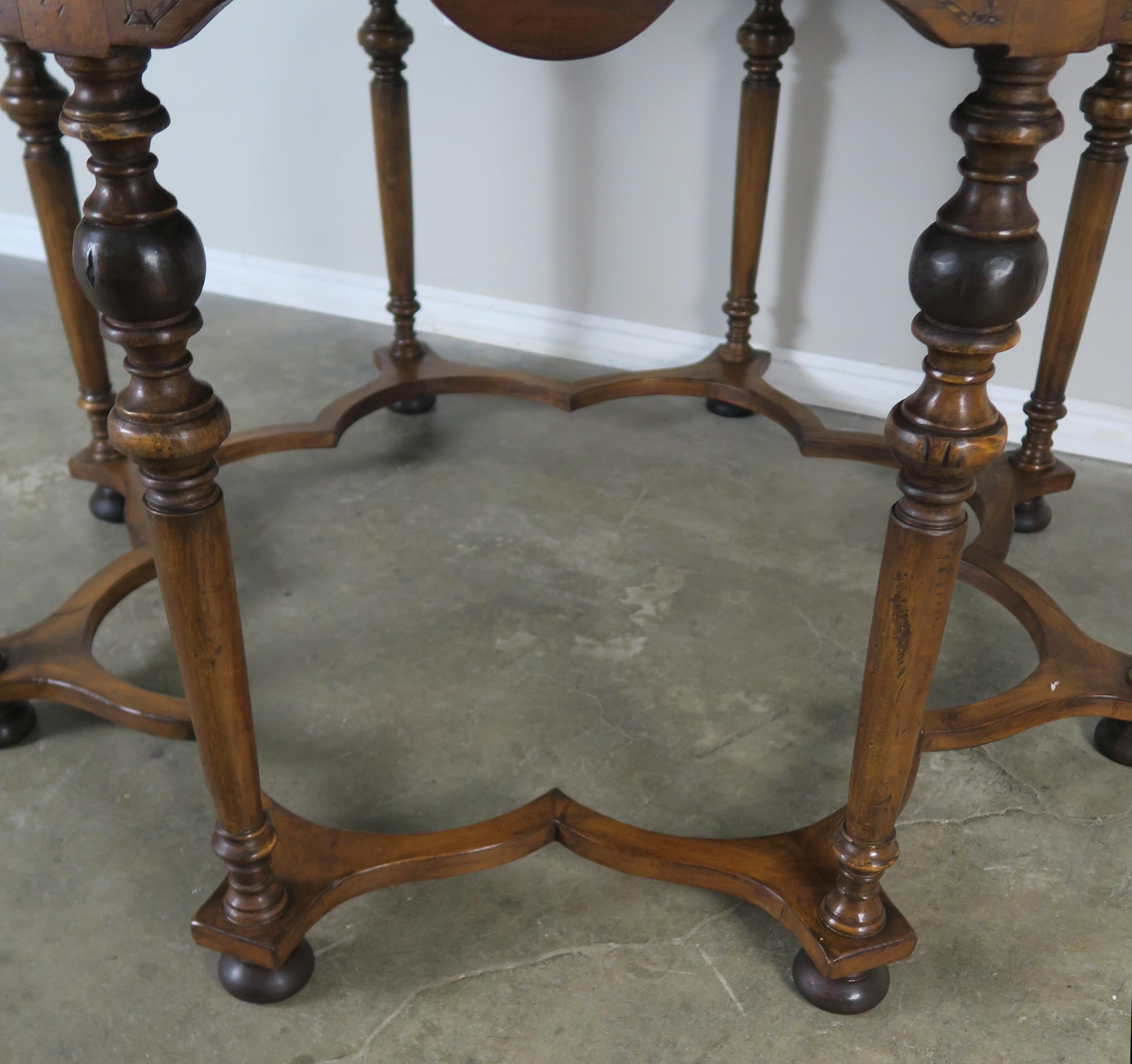 English Eight-Legged Inlaid Table, circa 1940s 1