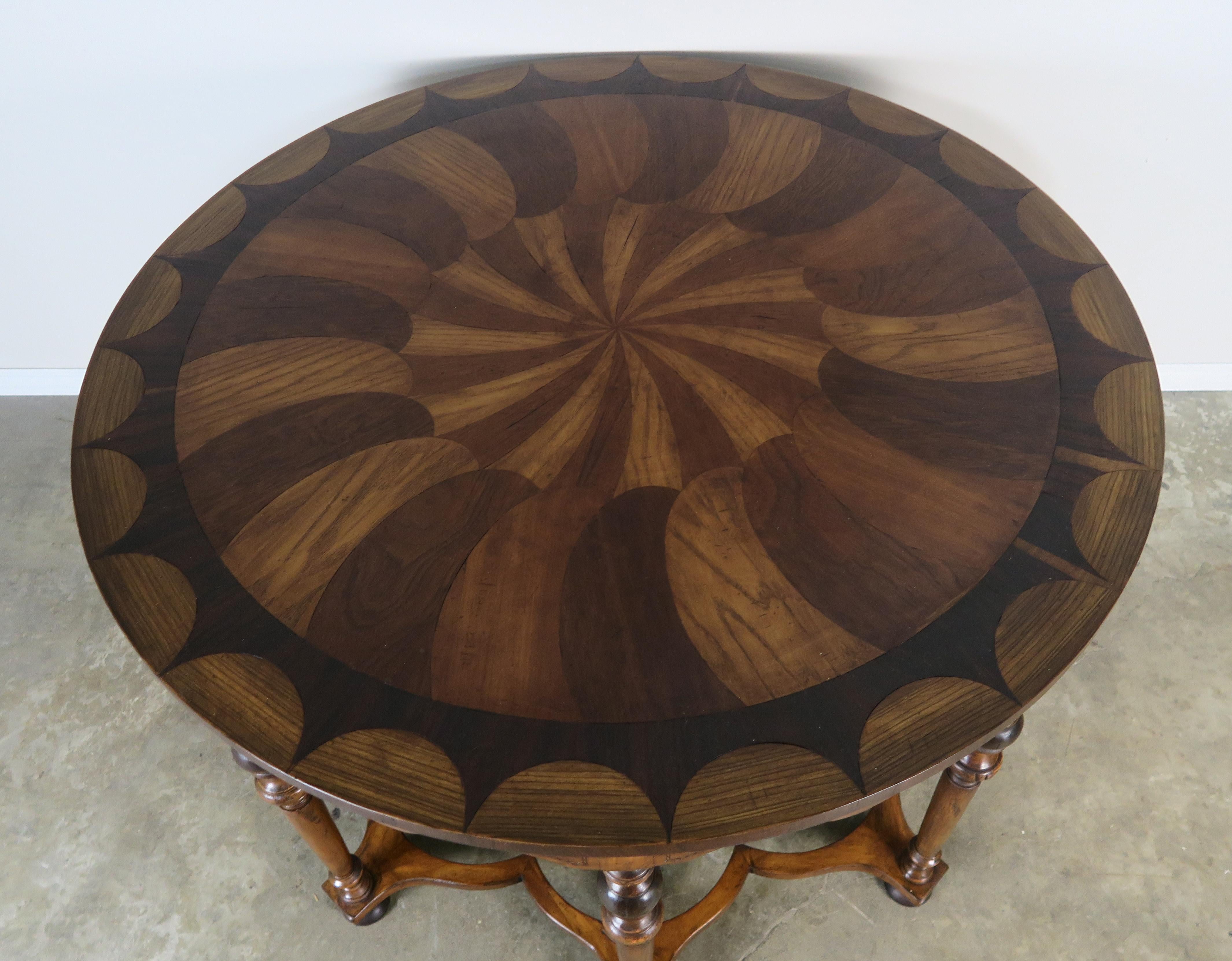 English Eight-Legged Inlaid Table, circa 1940s 2