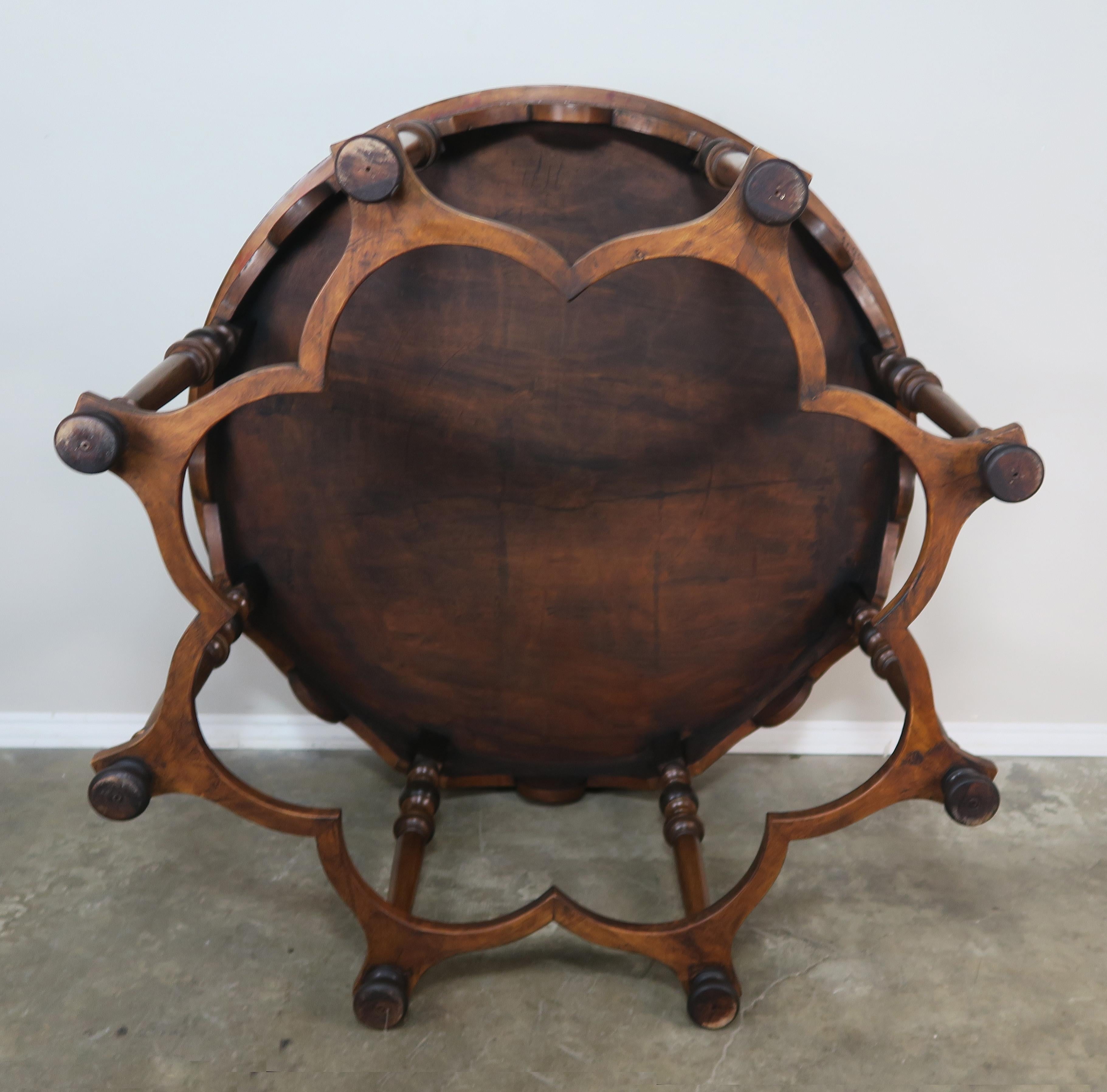 English Eight-Legged Inlaid Table, circa 1940s 3