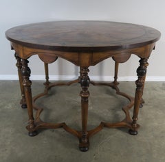 English Eight-Legged Inlaid Table, circa 1940s